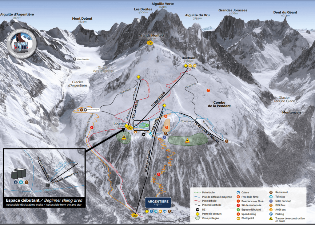 Grands Montets ski map