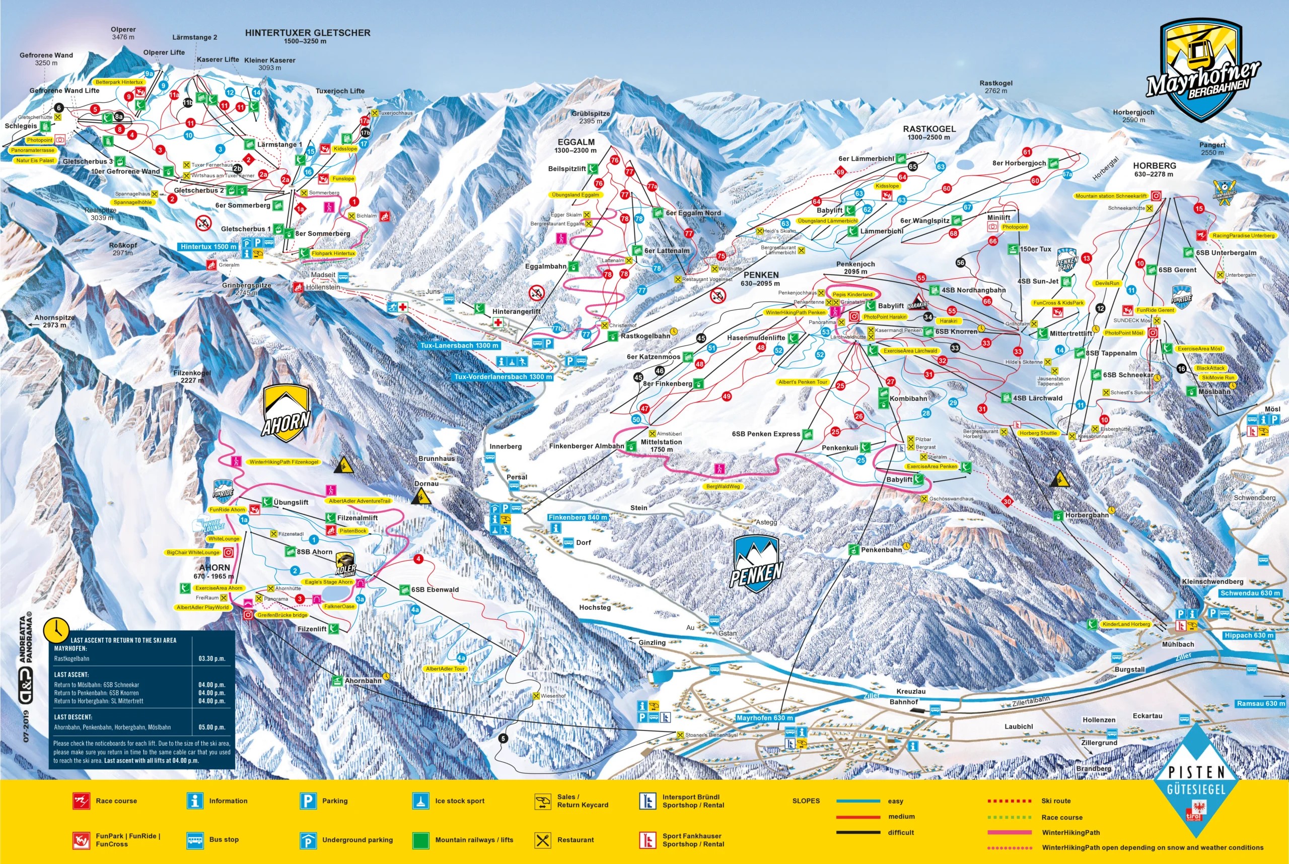 Mayrhofen Ski Map