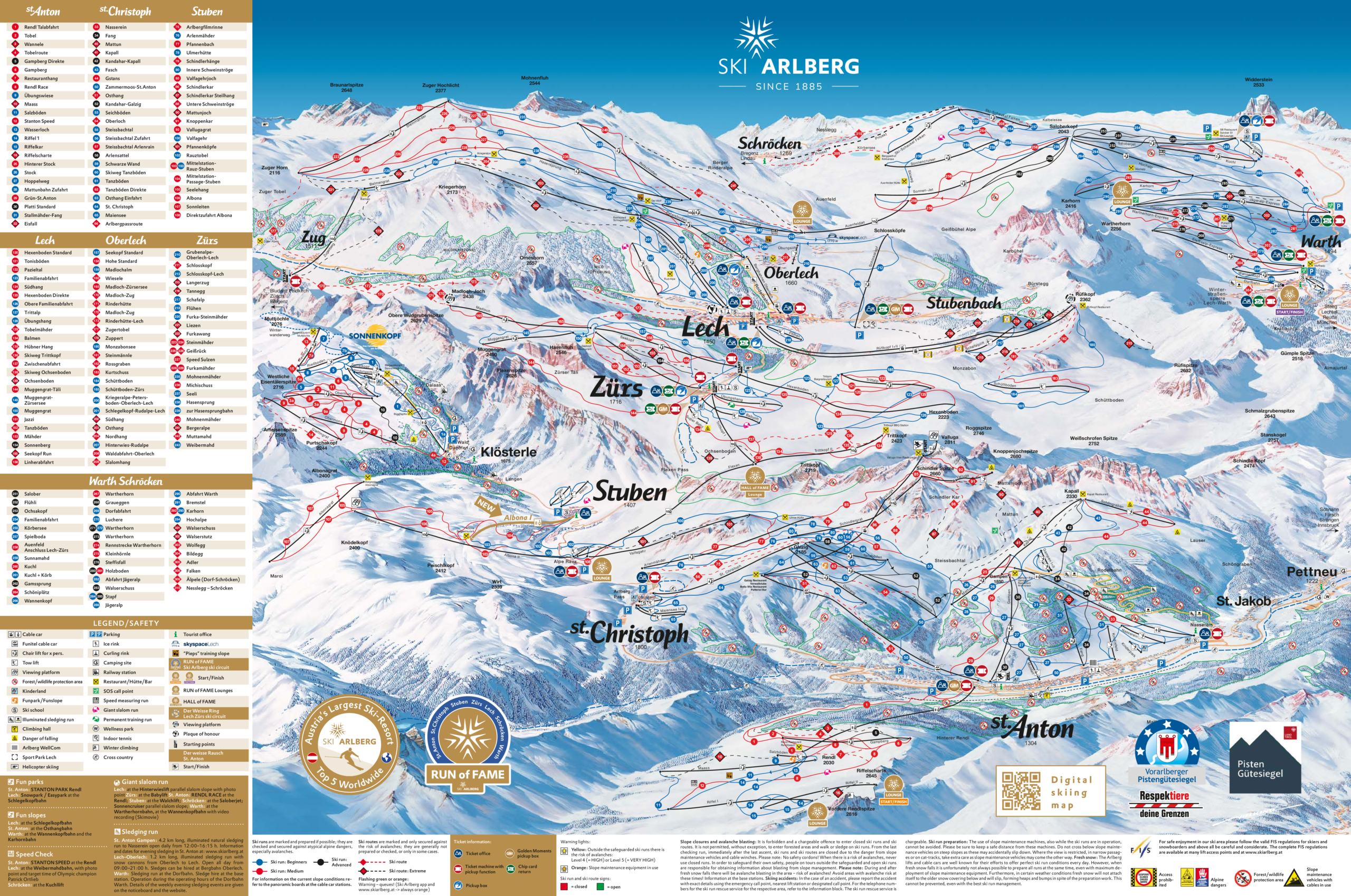 St Anton am Arlberg Piste Ski Map