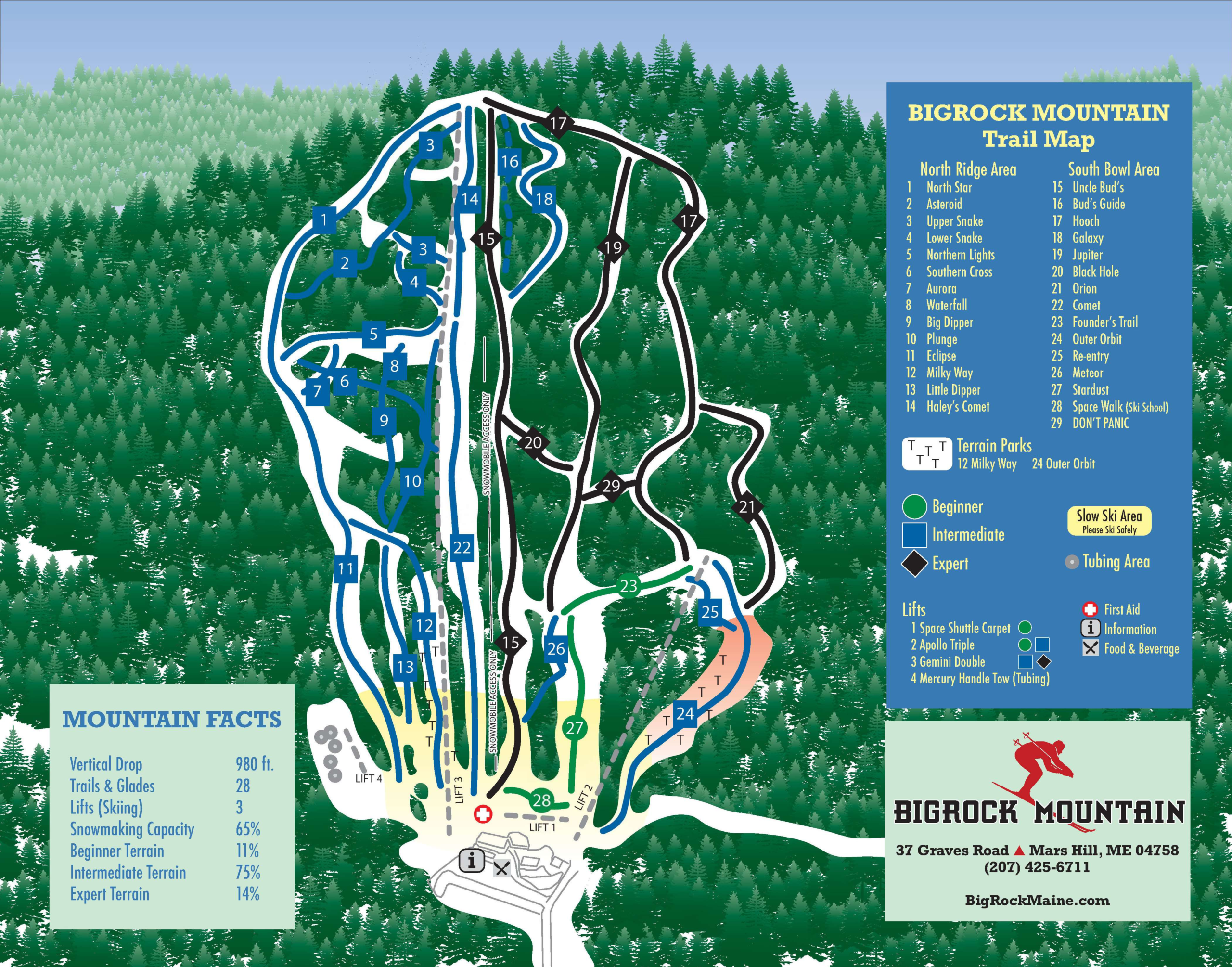 BigRock Mountain Ski Map BigRock Mountain Ski Map