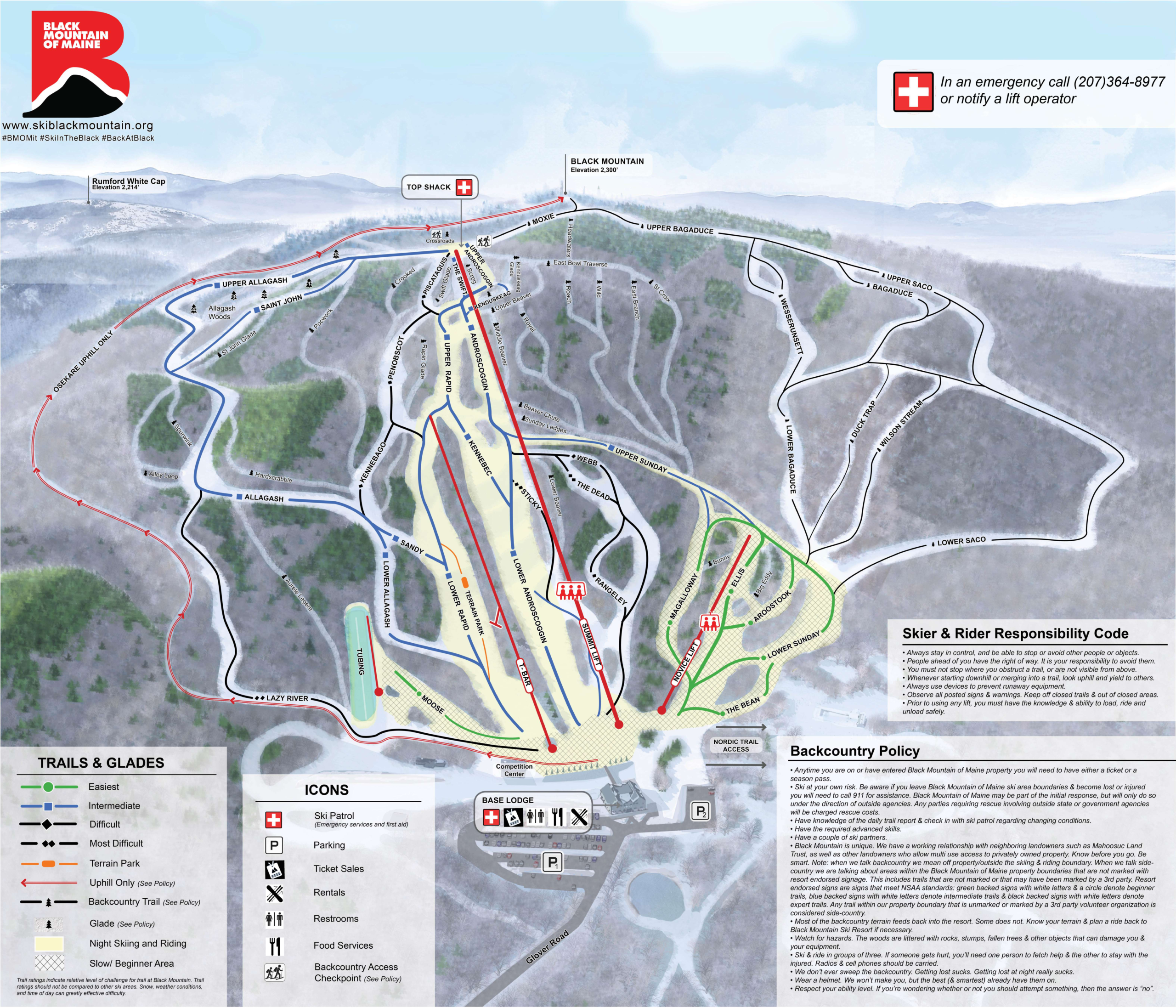 Black Mountain Maine Ski Map Black Mountain Maine Ski Map