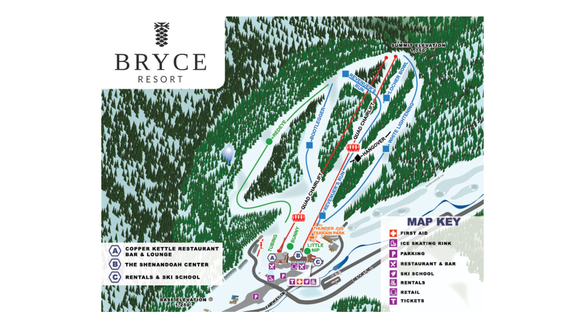 Bryce Resort Ski Map Bryce Resort Ski Map