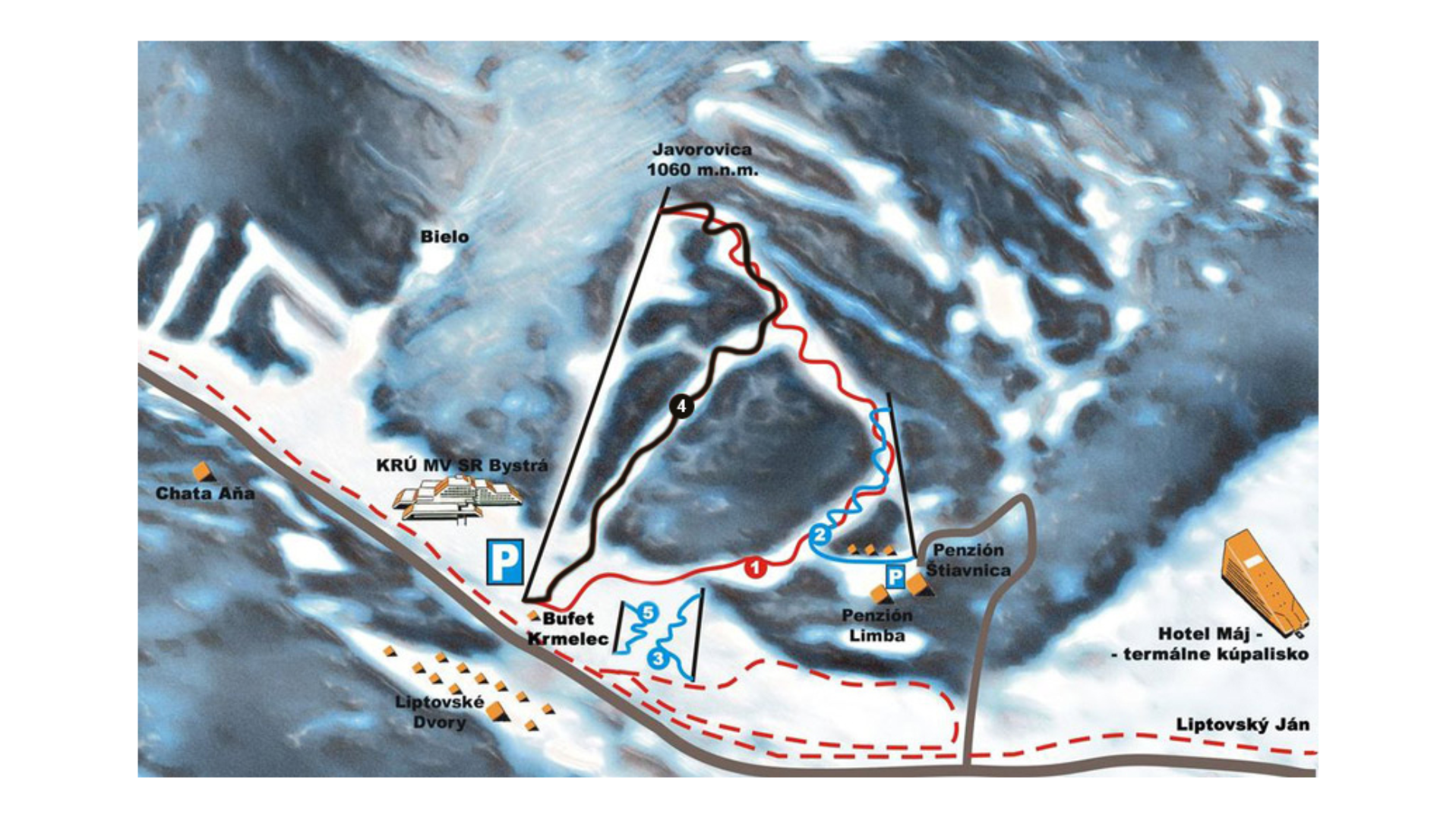 Javorovica Liptovský Ján Ski Map