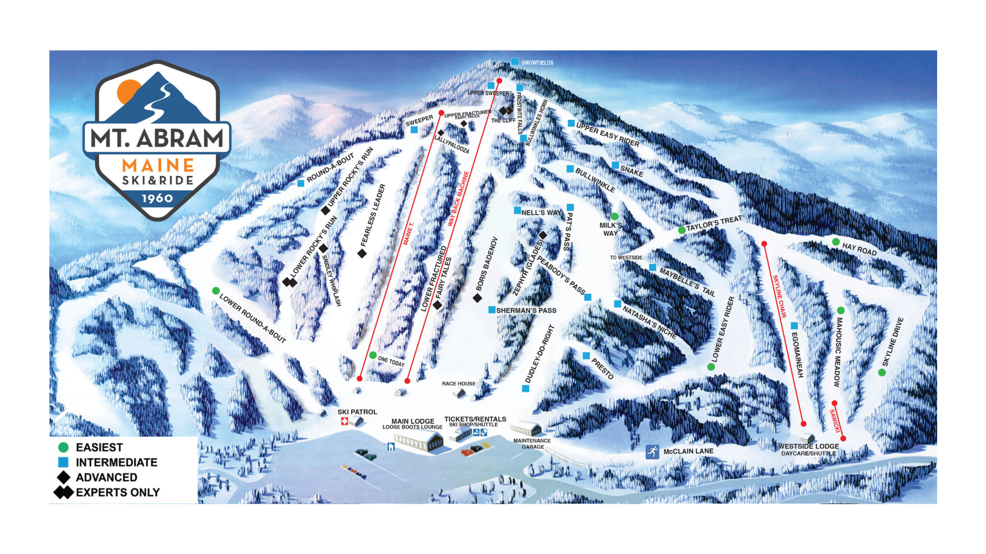 Mount Abram Ski Map Mount Abram Ski Map