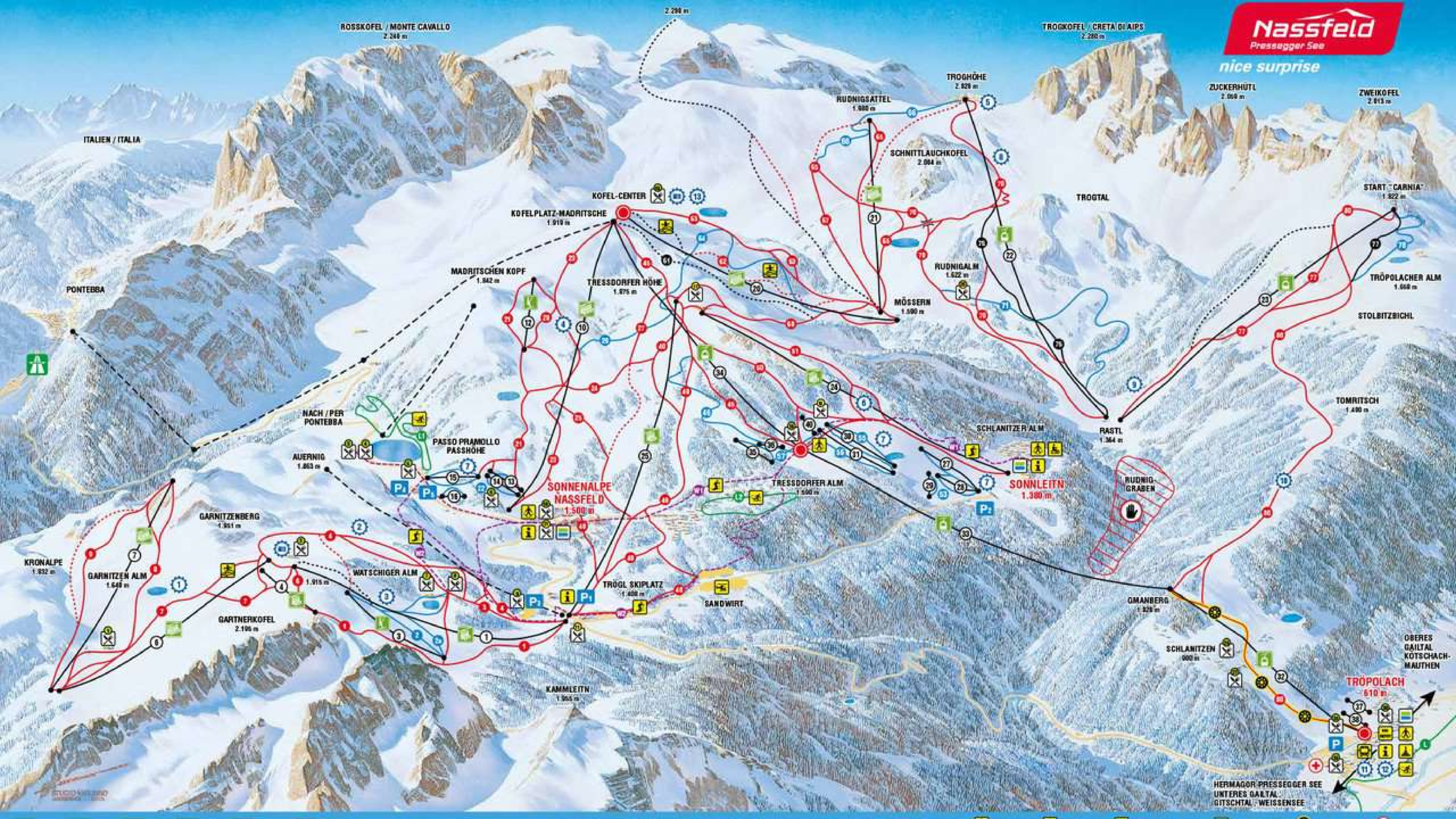 Nassfeld Ski Map
