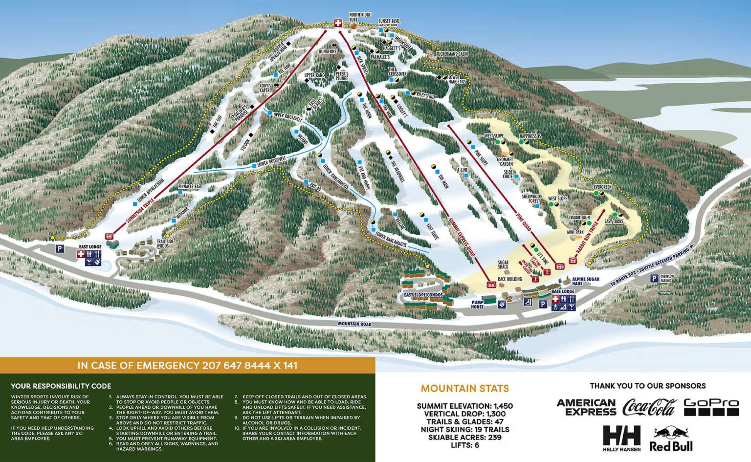 Pleasant Mountain Ski Map Pleasant Mountain Ski Map