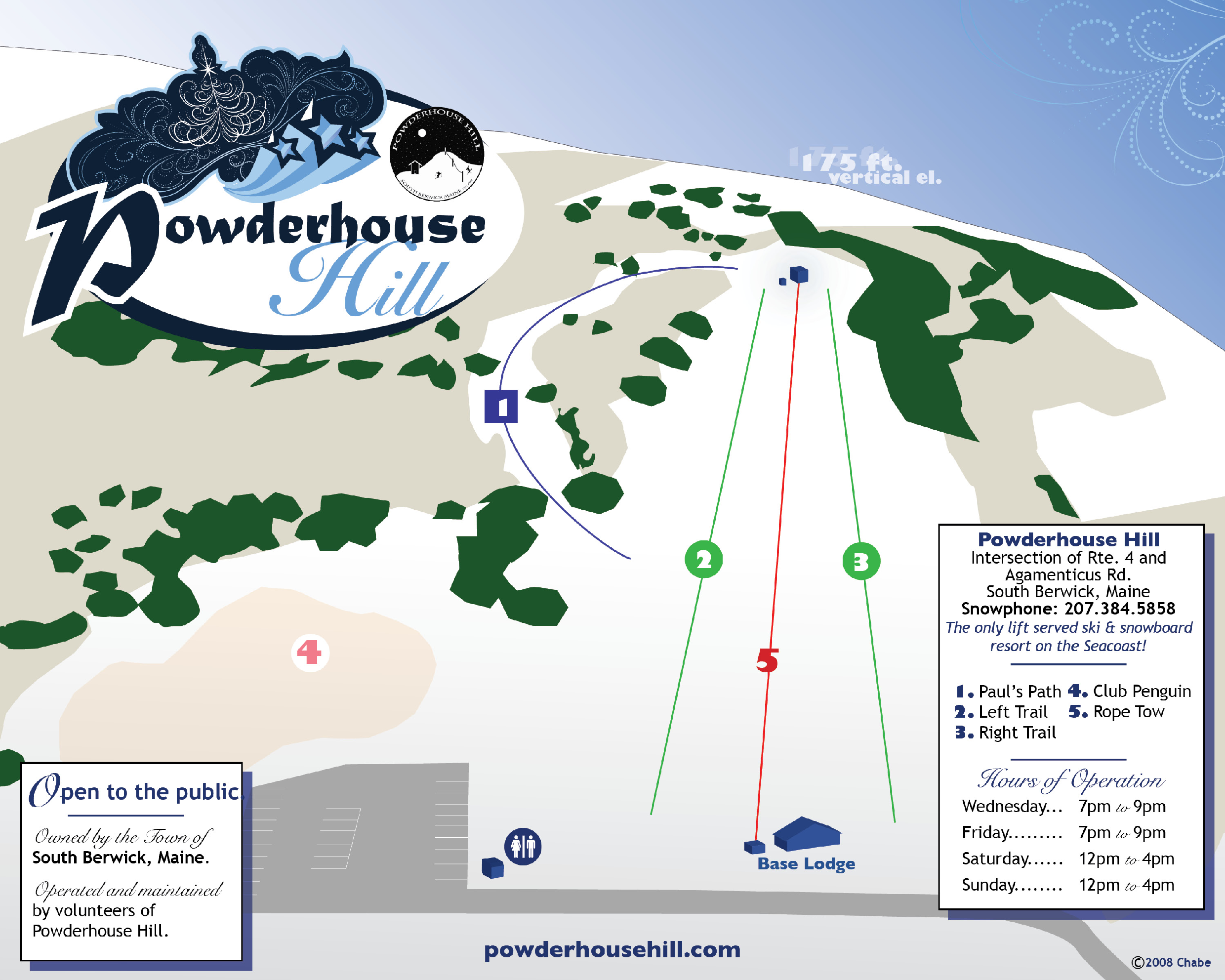 Powderhouse Hill Ski Map Powderhouse Hill Ski Map