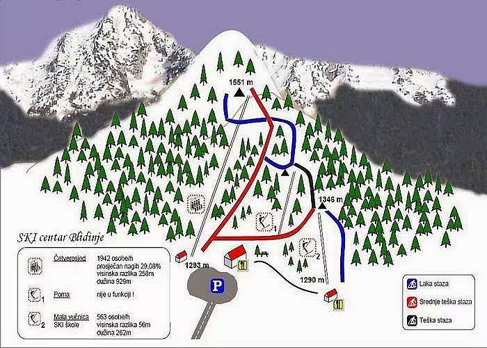 Blidinje – Risovac Ski Map
