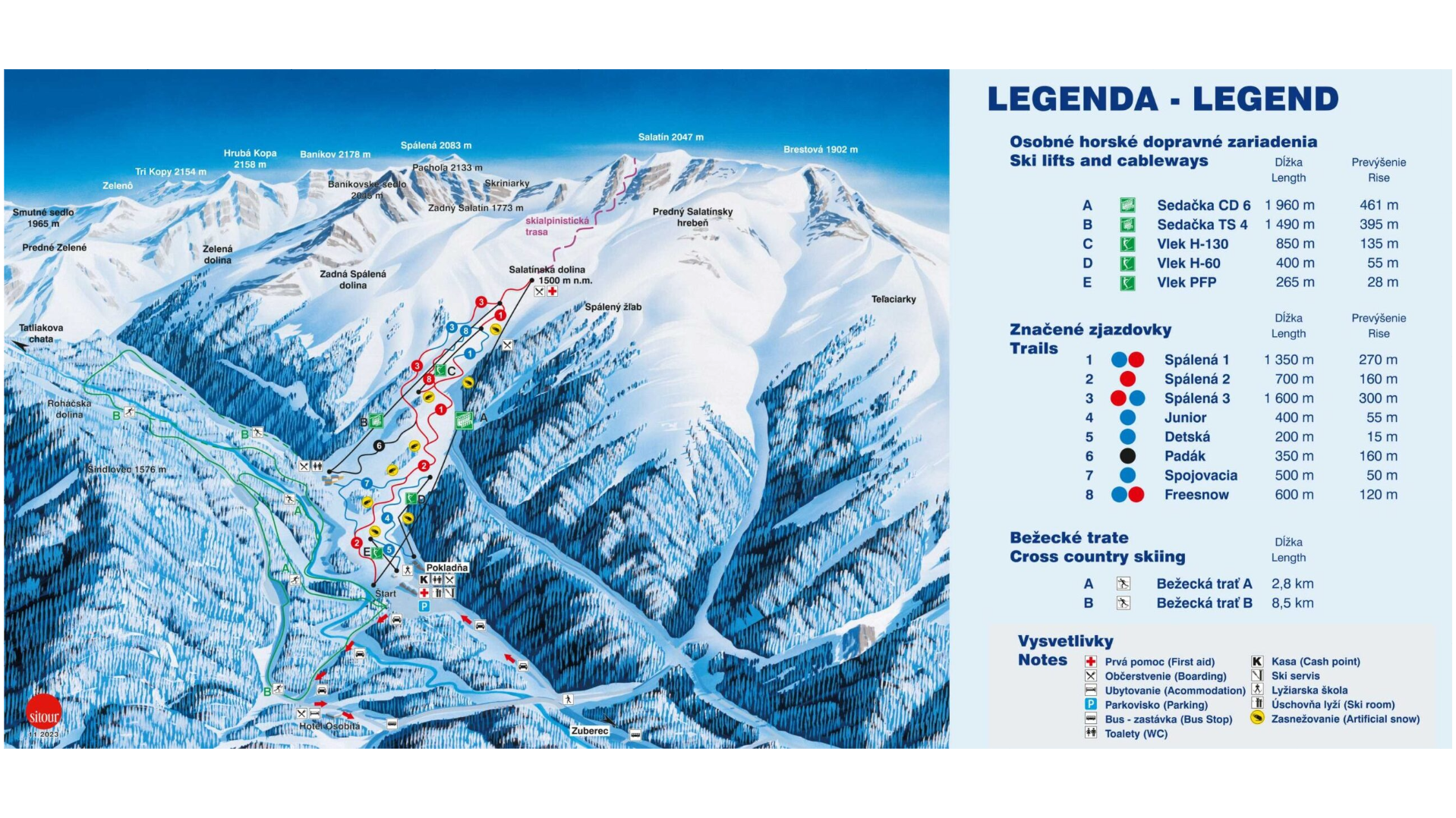 Roháče – Spálená Ski Map
