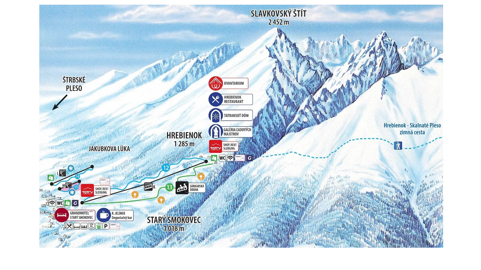 Starý Smokovec Ski Map