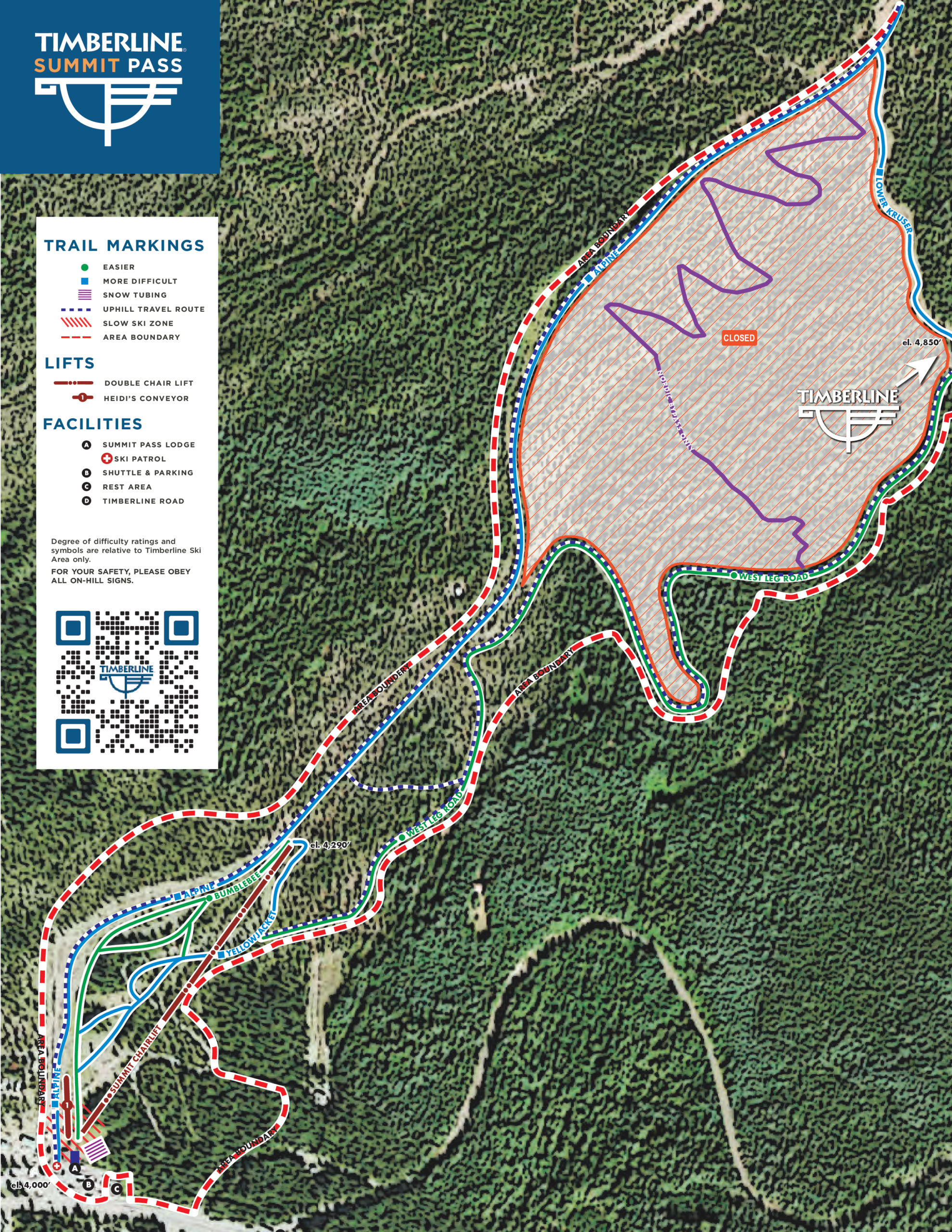 Timberline Ski Map Summit Pass Timberline Ski Map Summit Pass