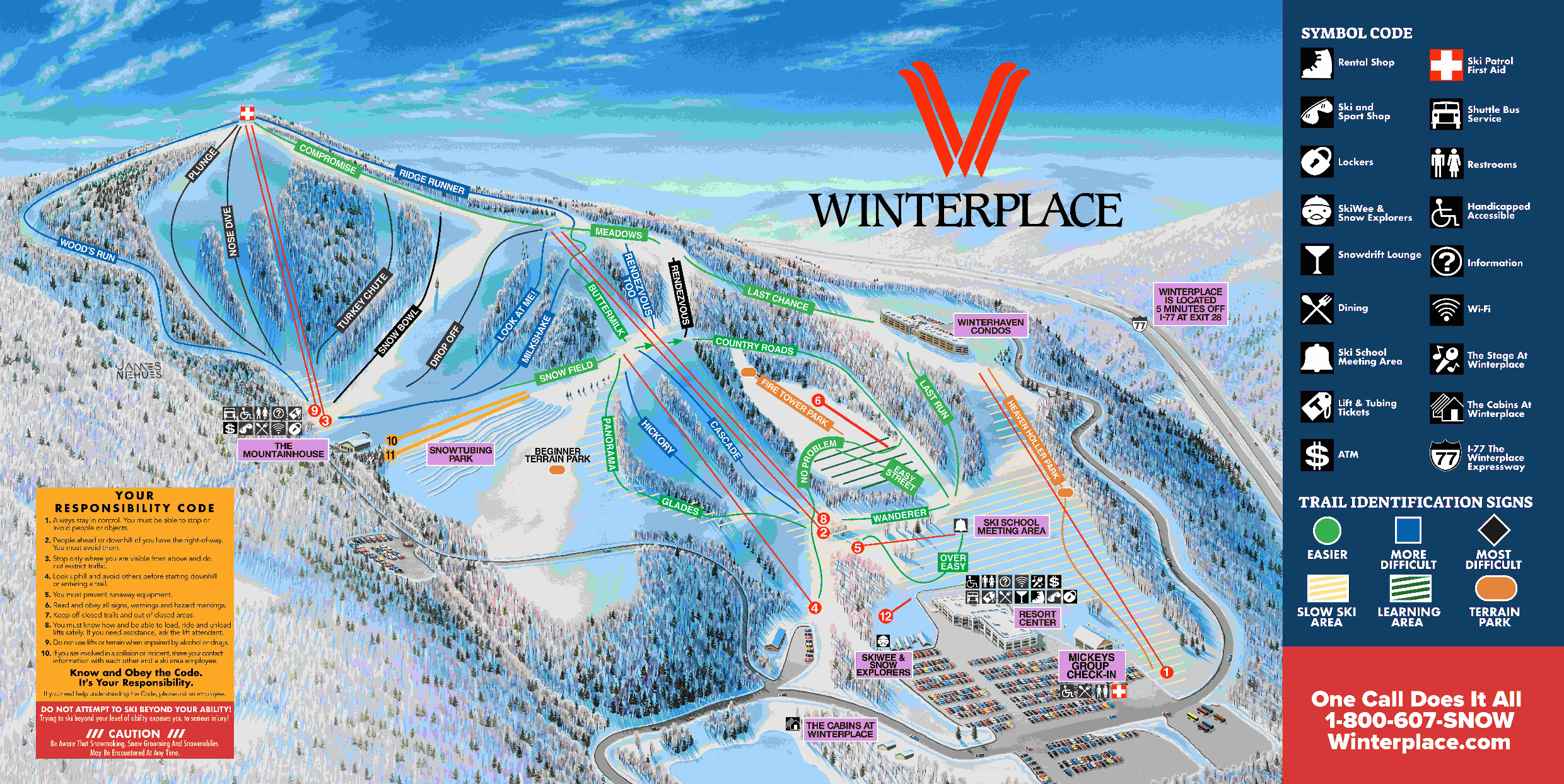 Winterplace Ski Resort Ski Map Winterplace Ski Resort Ski Map
