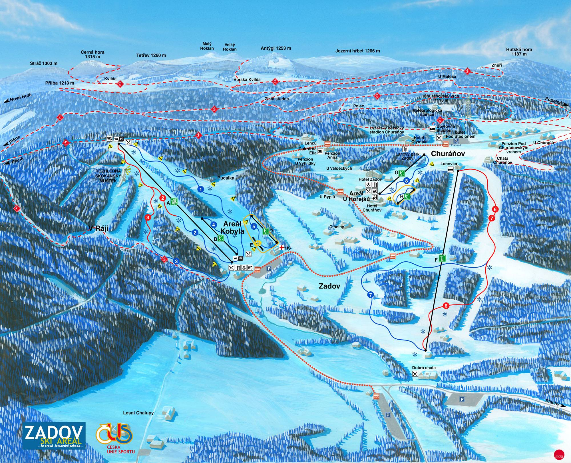 Zadov Ski Map