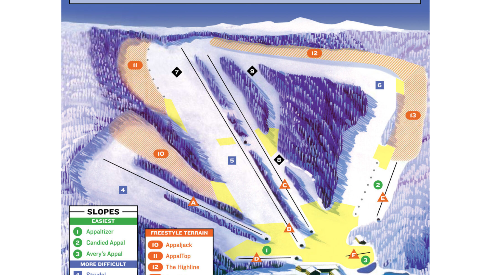 Appalachian Ski Mountain Ski Map Appalachian Ski Mountain