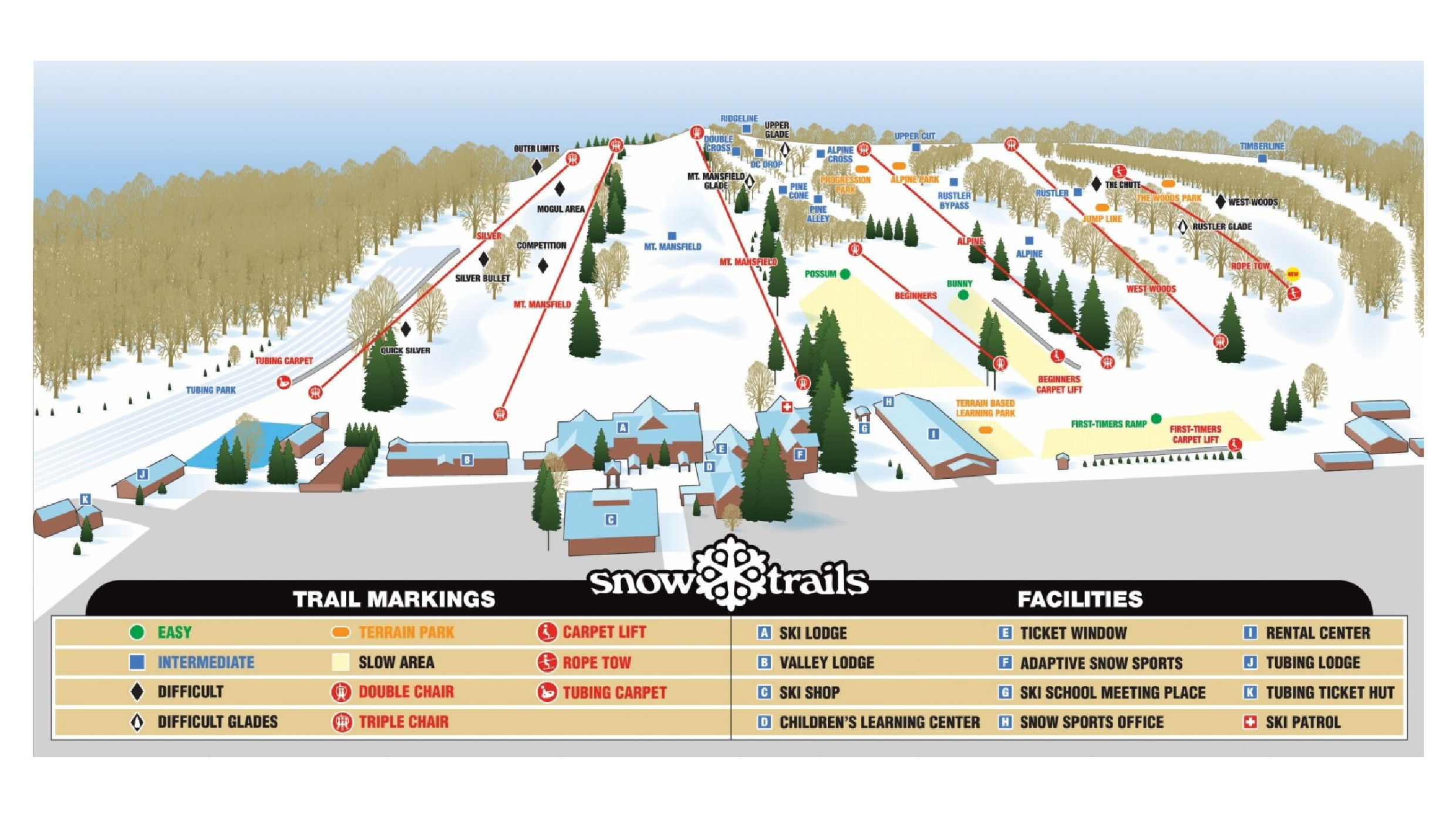 Snow Trails Ski Map Snow Trails Ski Map
