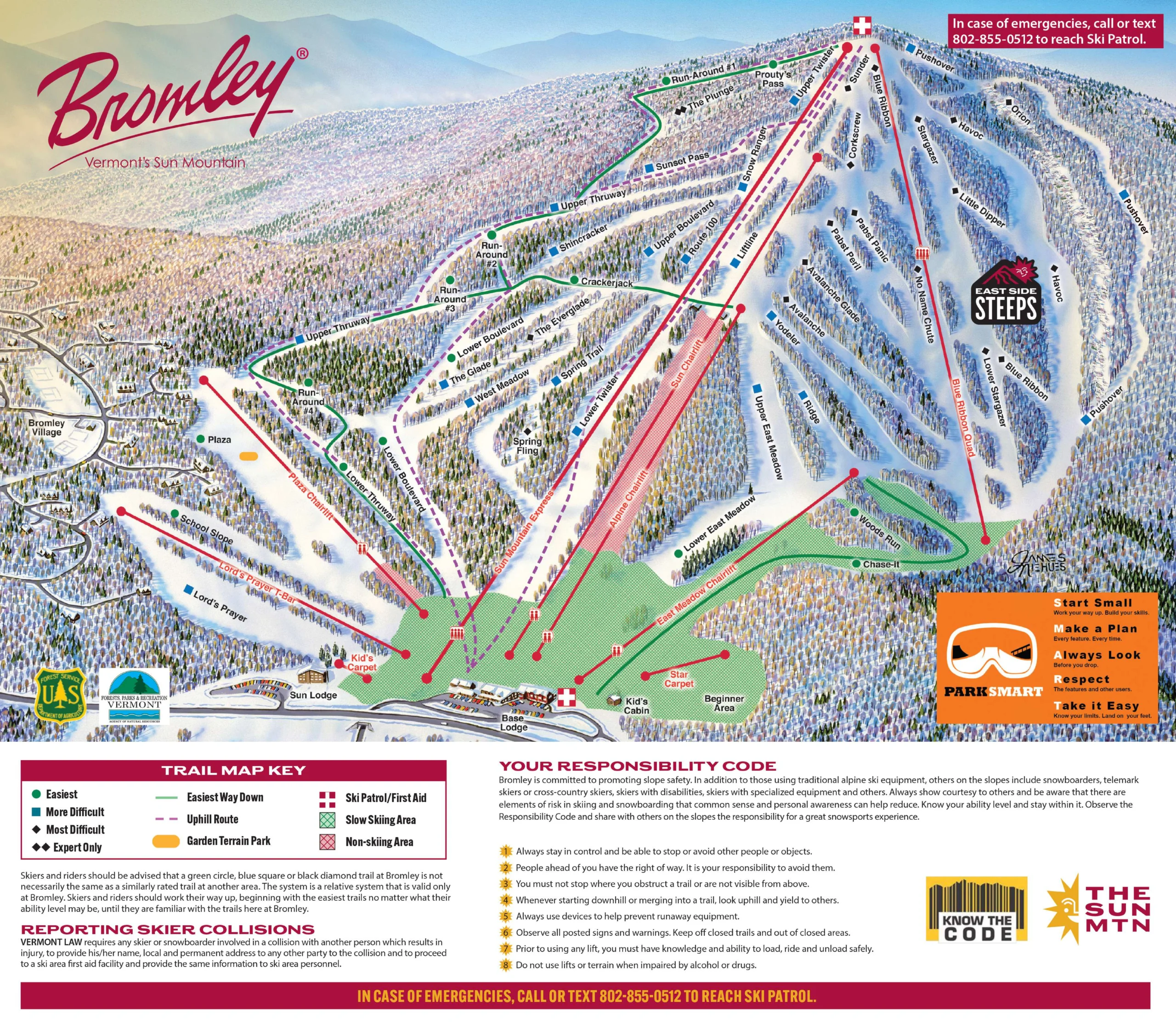 Bromley Mountain Ski Map Bromley Mountain Ski Map