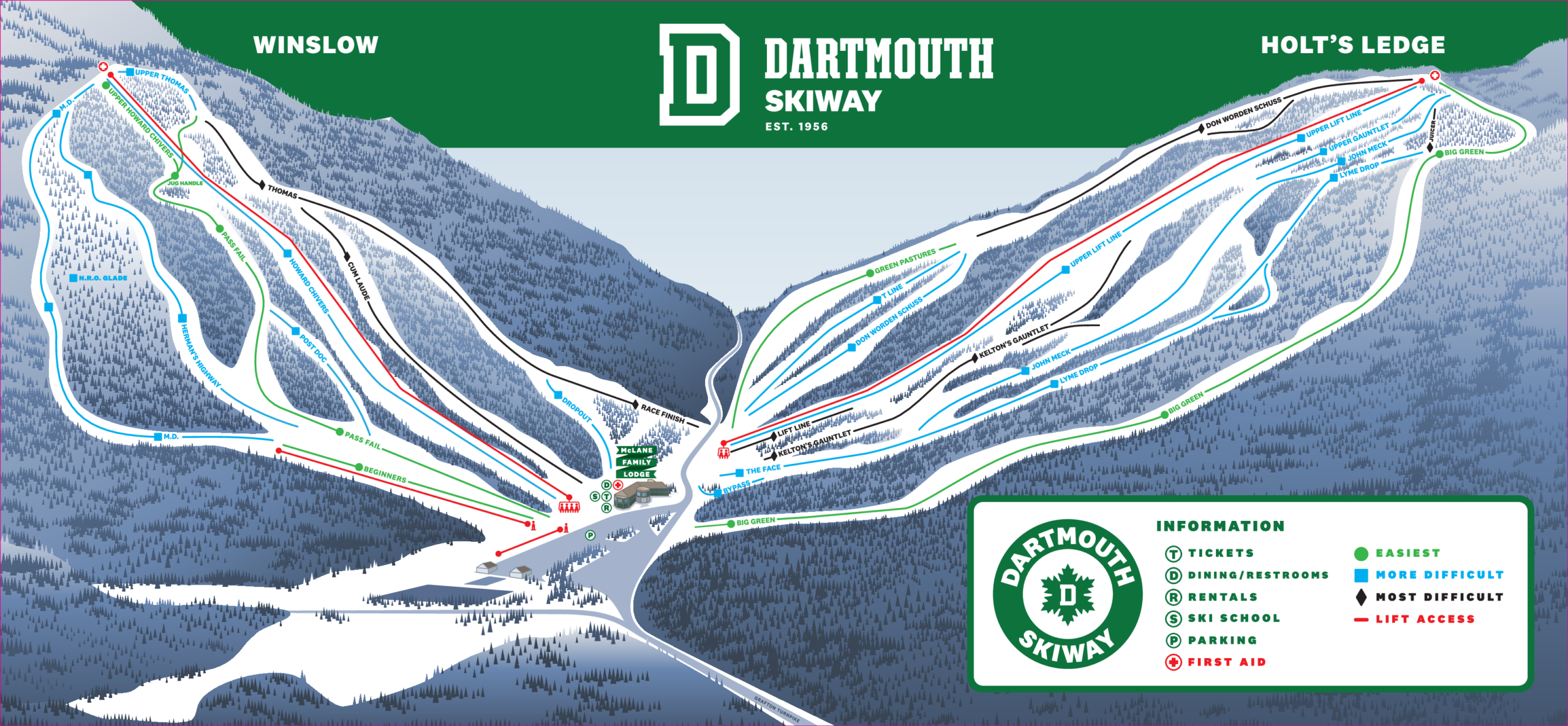 Dartmouth Skiway Ski Map Dartmouth Skiway Ski Map