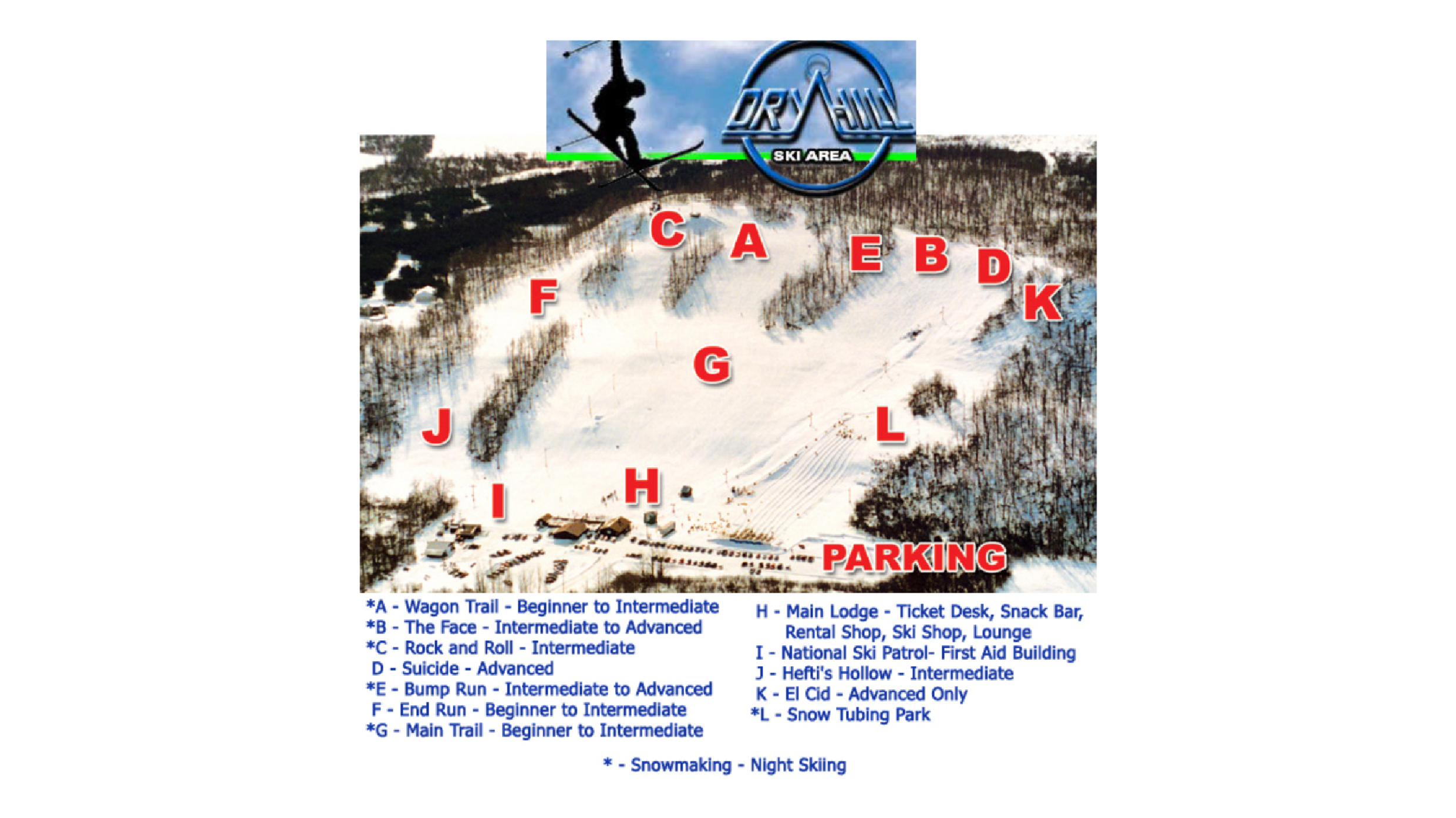 Dry Hill Ski Map
