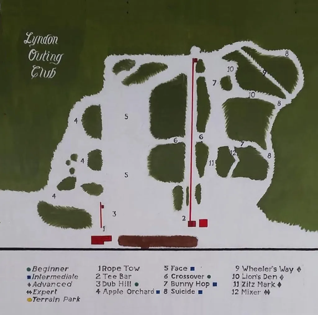 Lyndon Outing Club Ski Map Lyndon Outing Club Ski Map