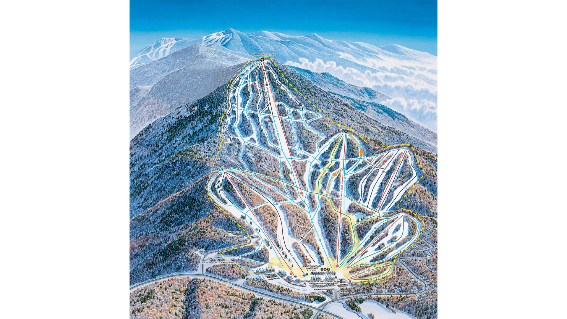 Pico Mountain Ski Map Pico Mountain Ski Map