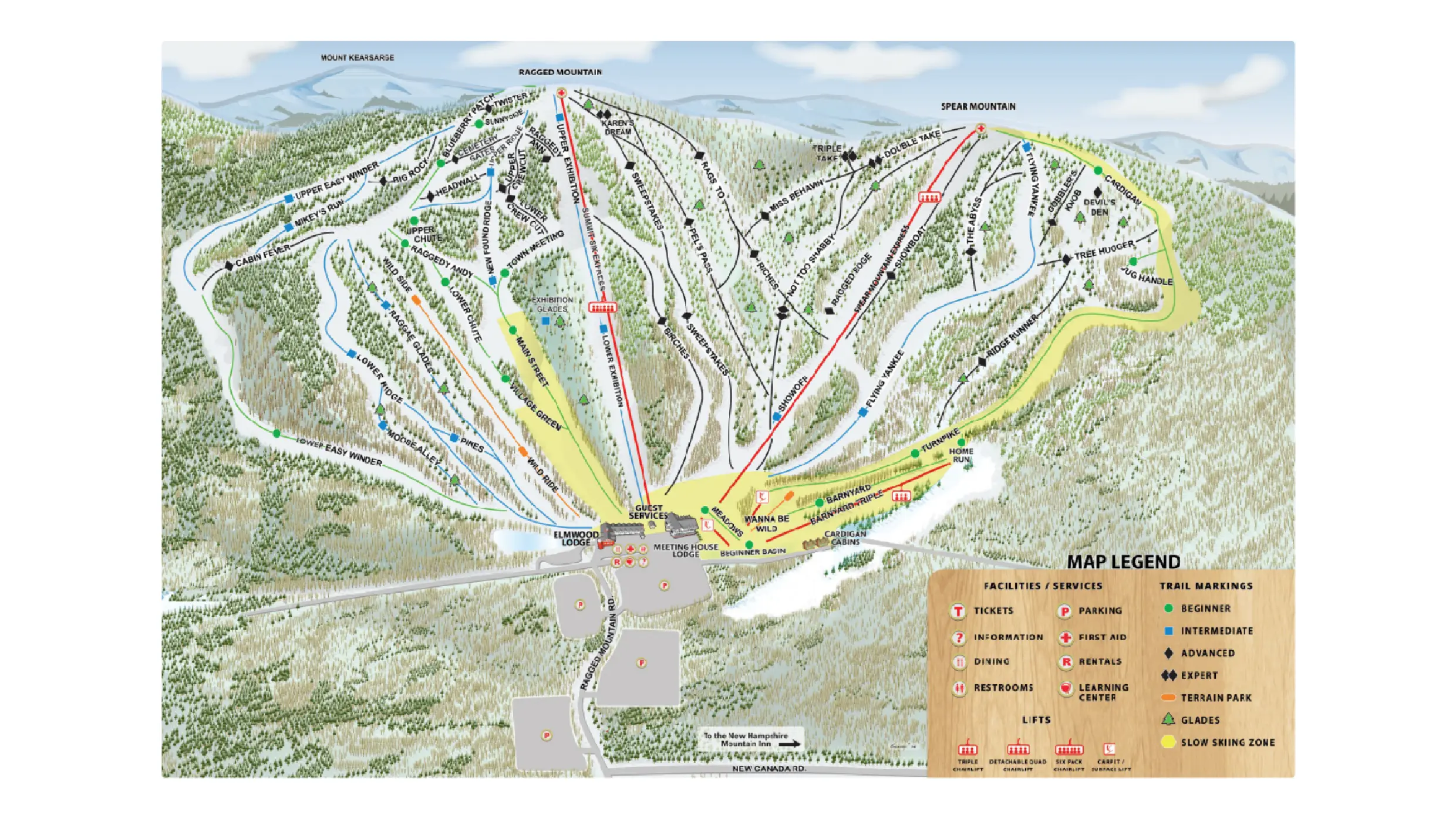 Ragged Mountain Ski Map Ragged Mountain Ski Map
