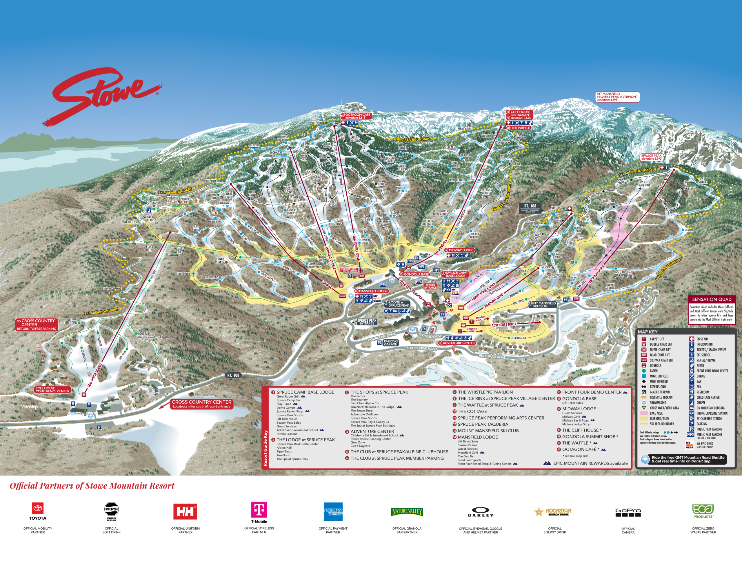 Stowe Ski Map Stowe Ski Map