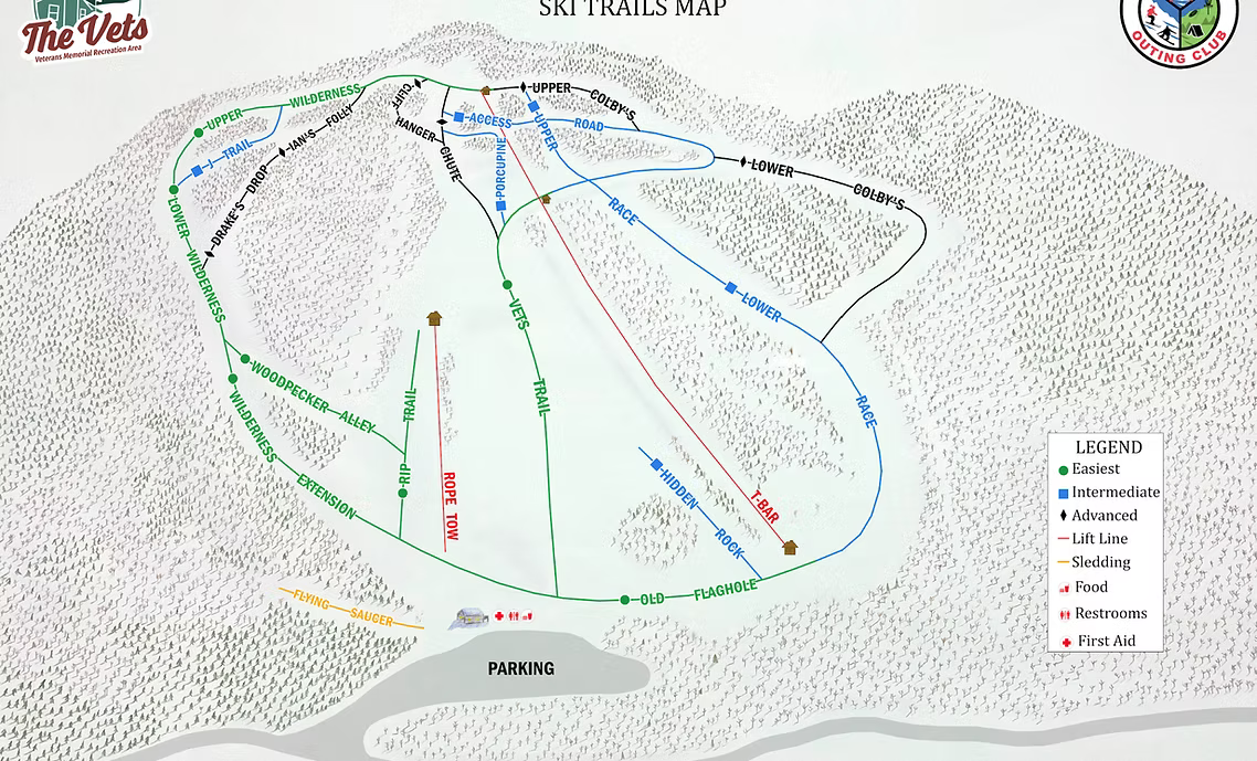 Veterans Memorial Ski Map Veterans Memorial Ski Map