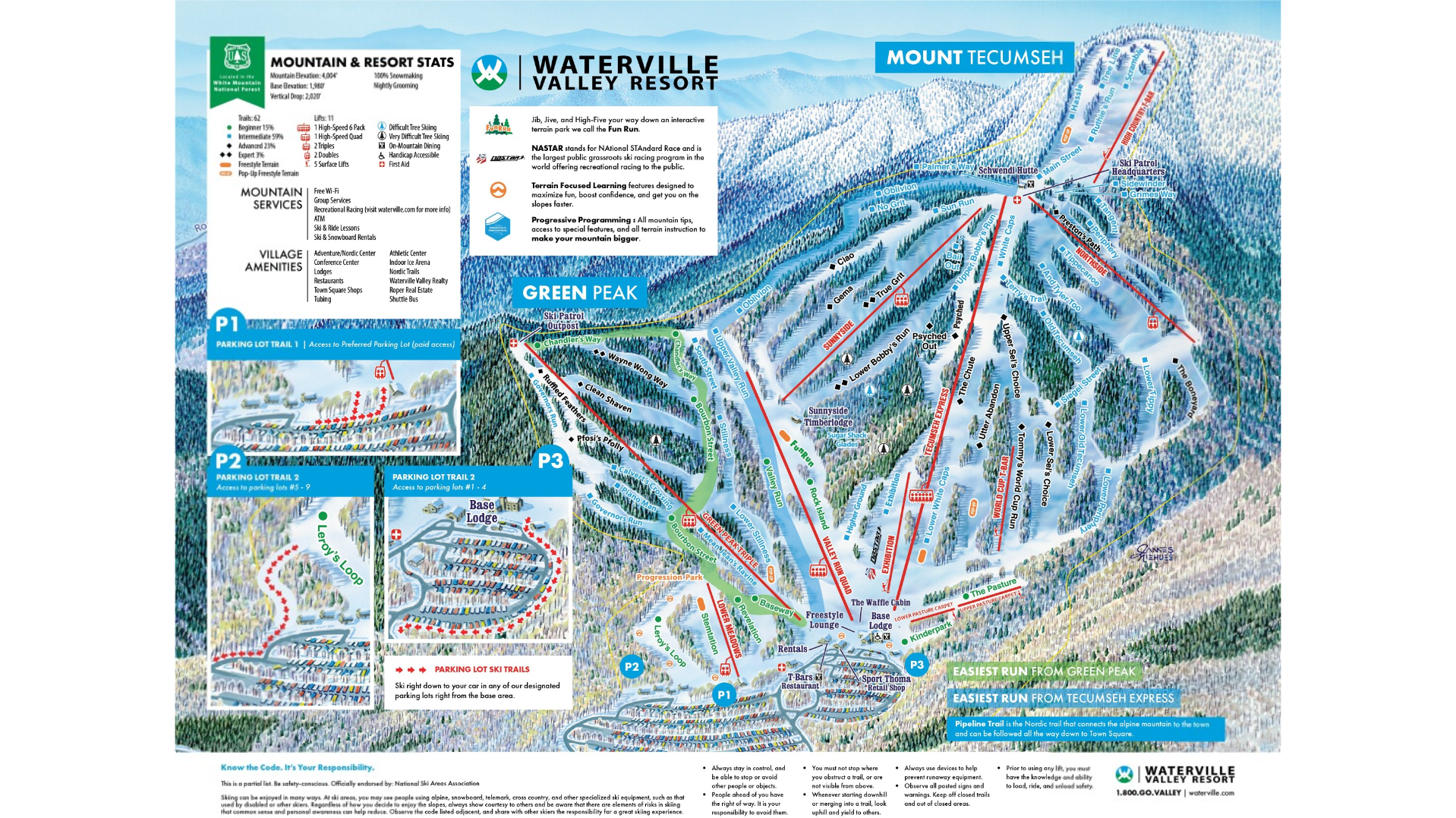 Waterville Valley Ski Map Waterville Valley Ski Map