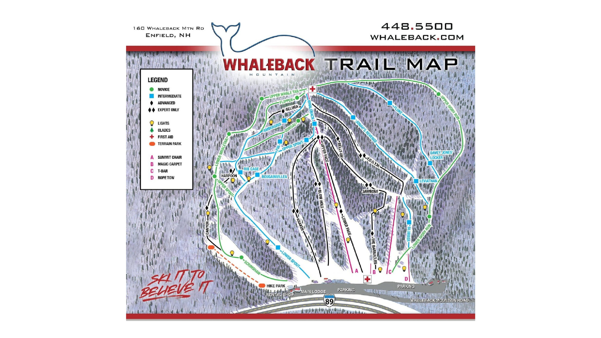 Whaleback Ski Map Whaleback Ski Map