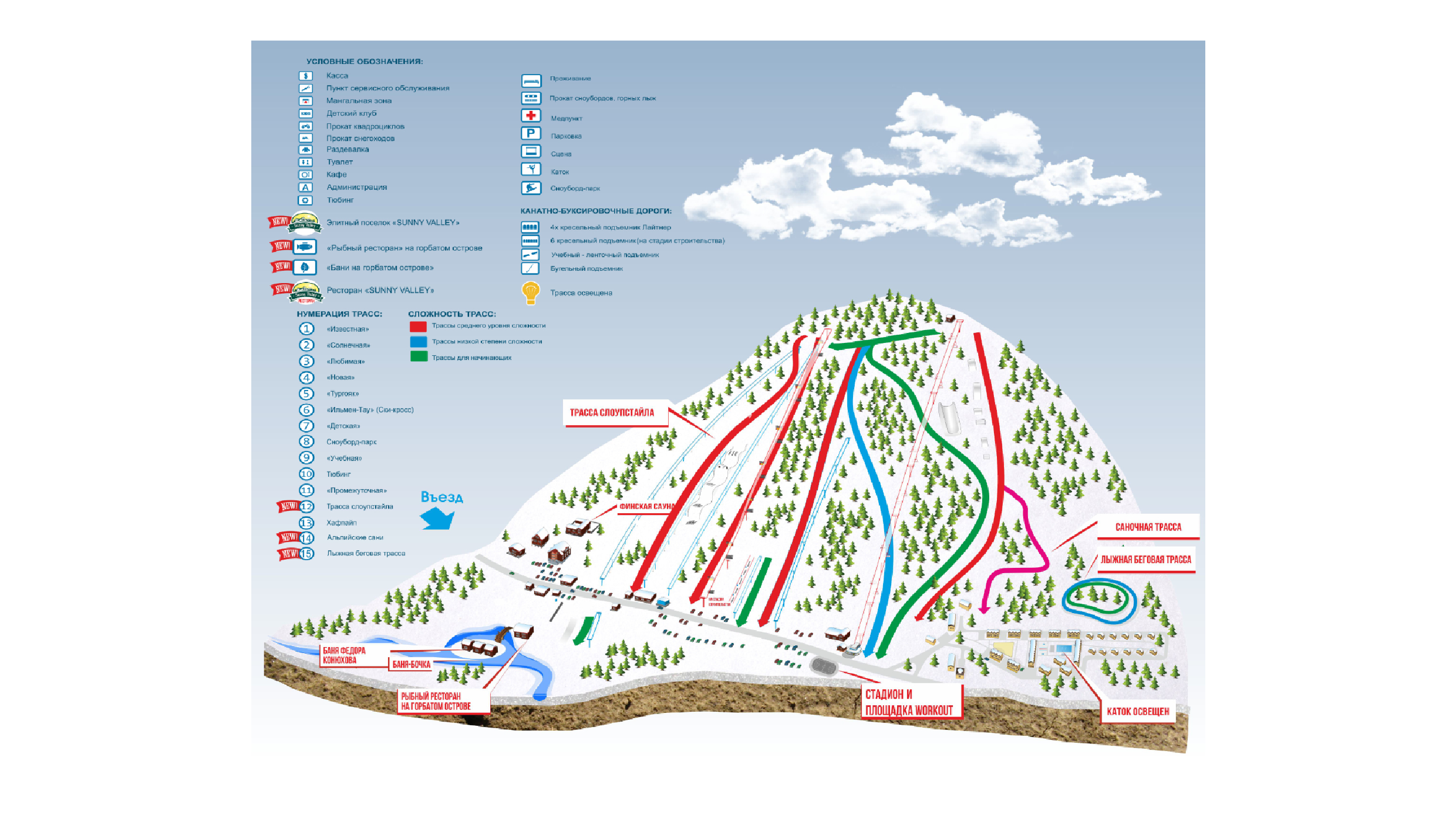 Sunny Valley Ski Map
