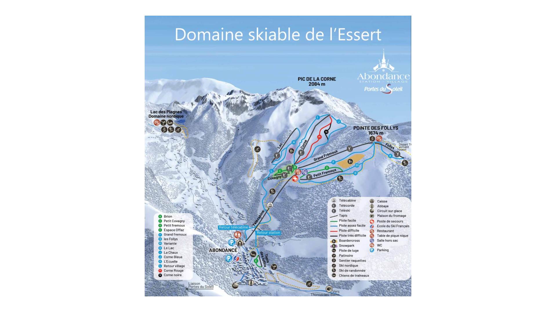 Abondance - L'Essert Ski Map
