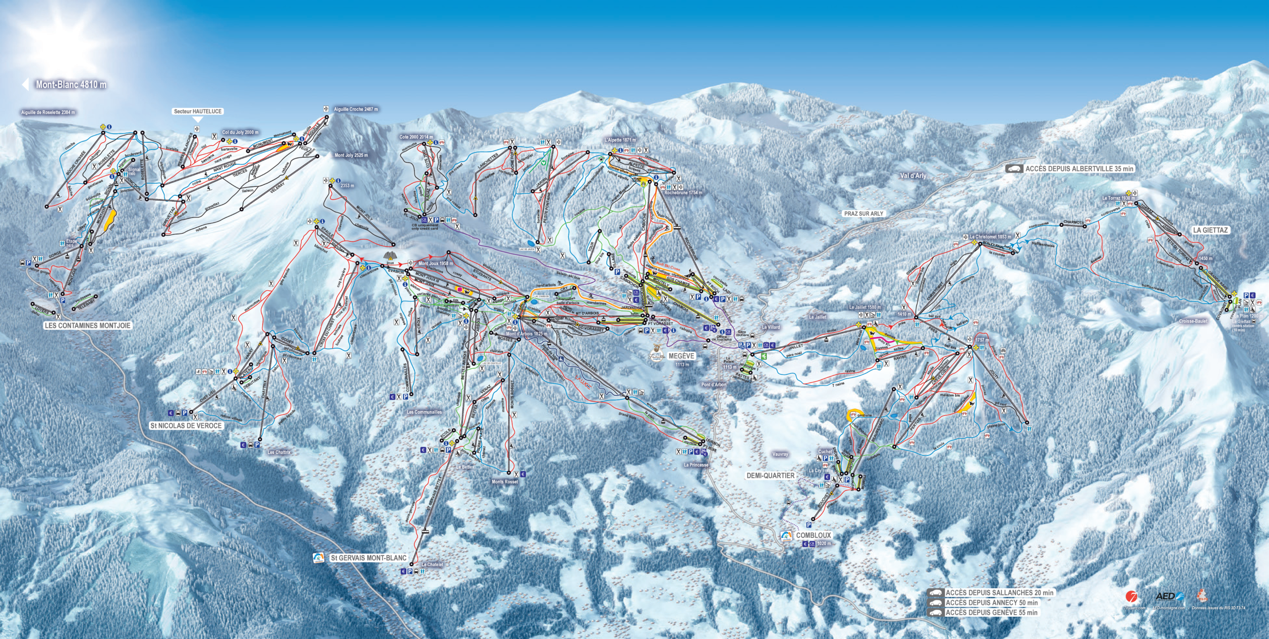 Evasion Mont Blanc Ski Map