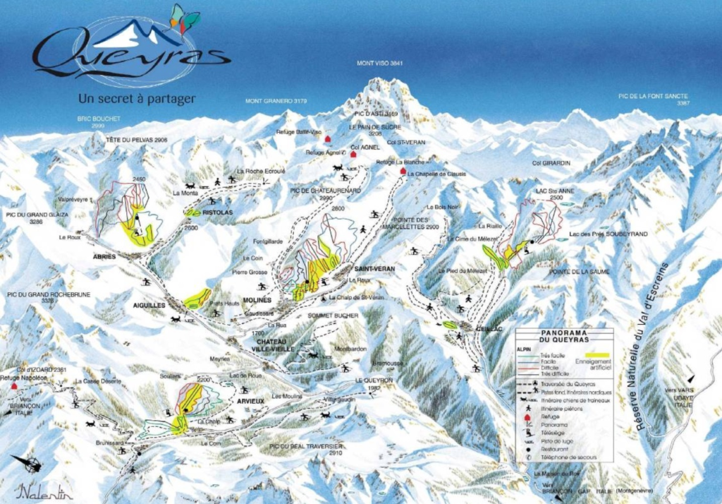 Le-Queyras Area Ski Map