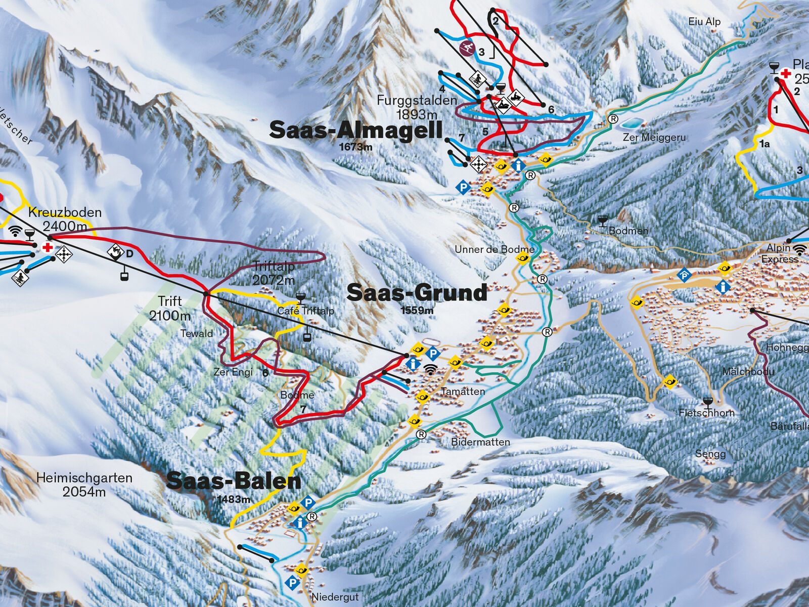 Saas-Balen Ski Map