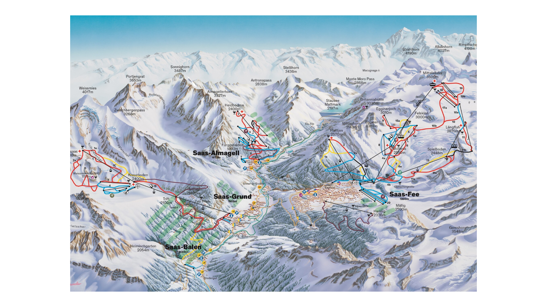 Saas Fee Ski Map