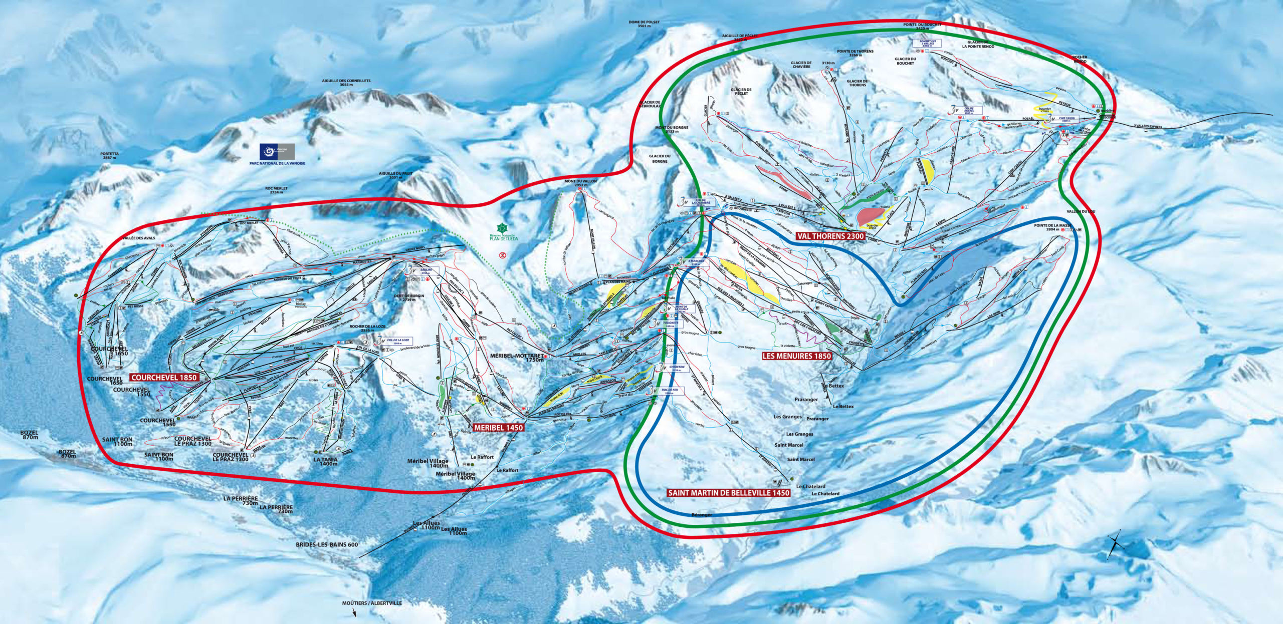 Saint Martin de Belleville Ski Map