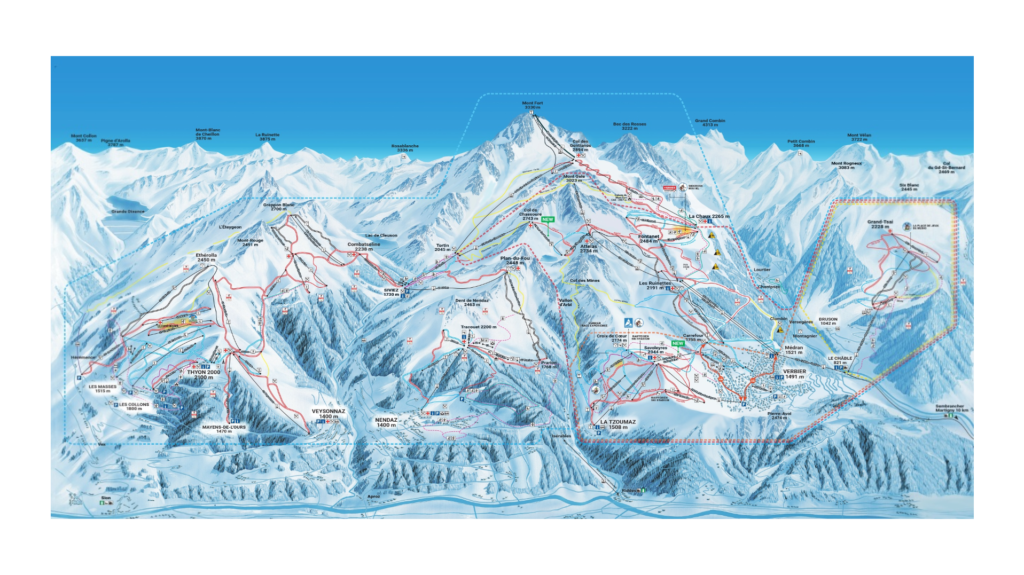 4 Vallees Ski Map