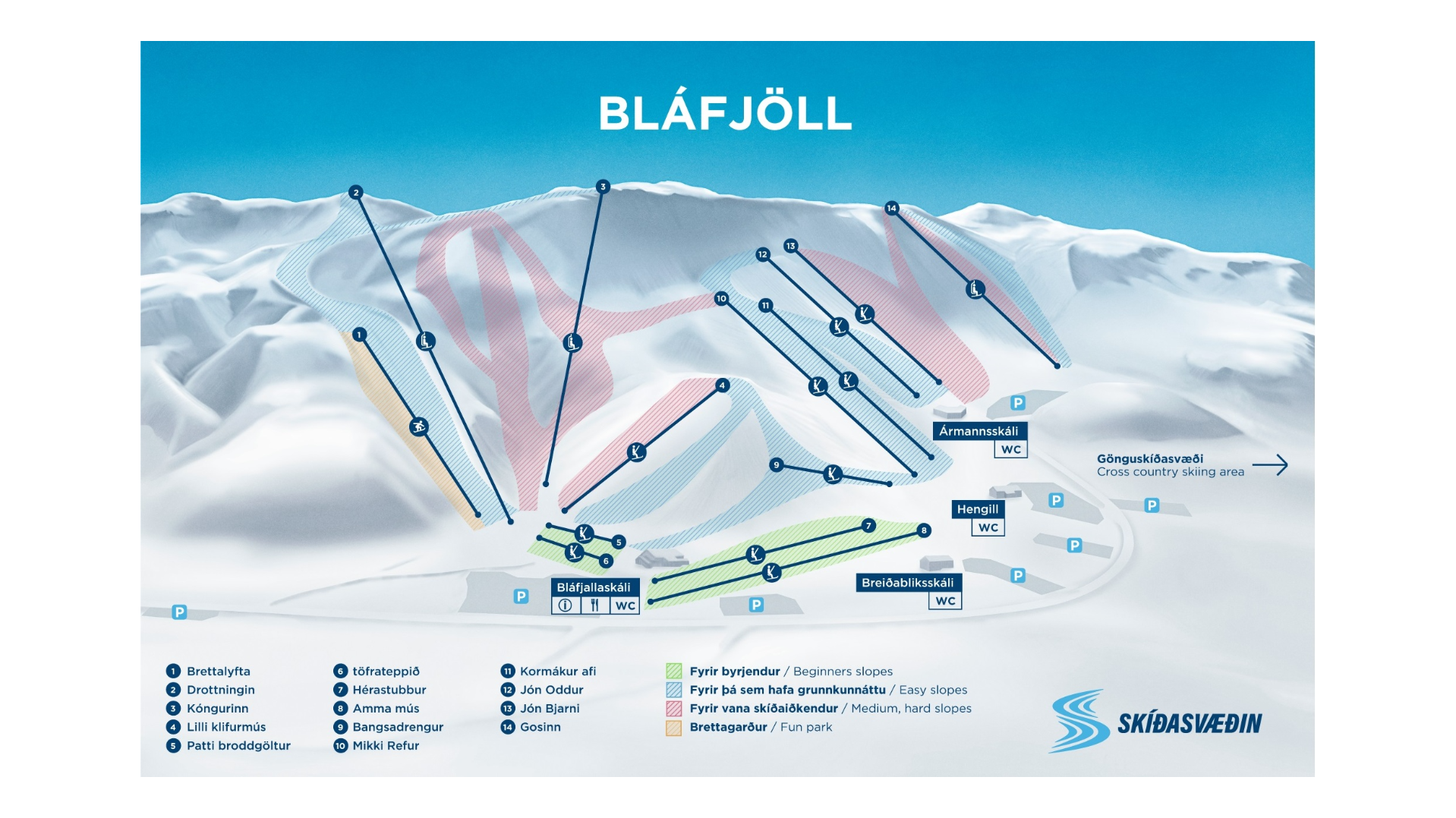 Bláfjöll Ski Map