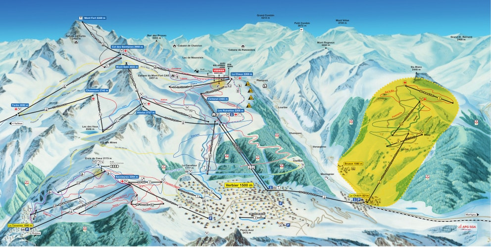 Bruson Ski Map