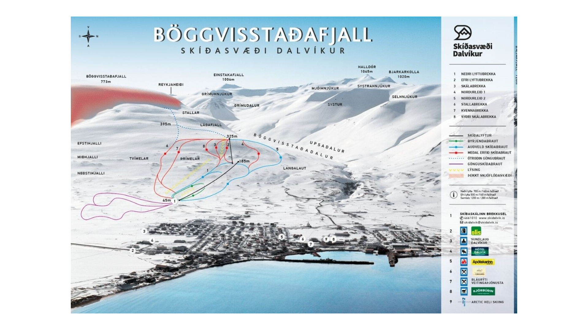 Dalvik Ski Map