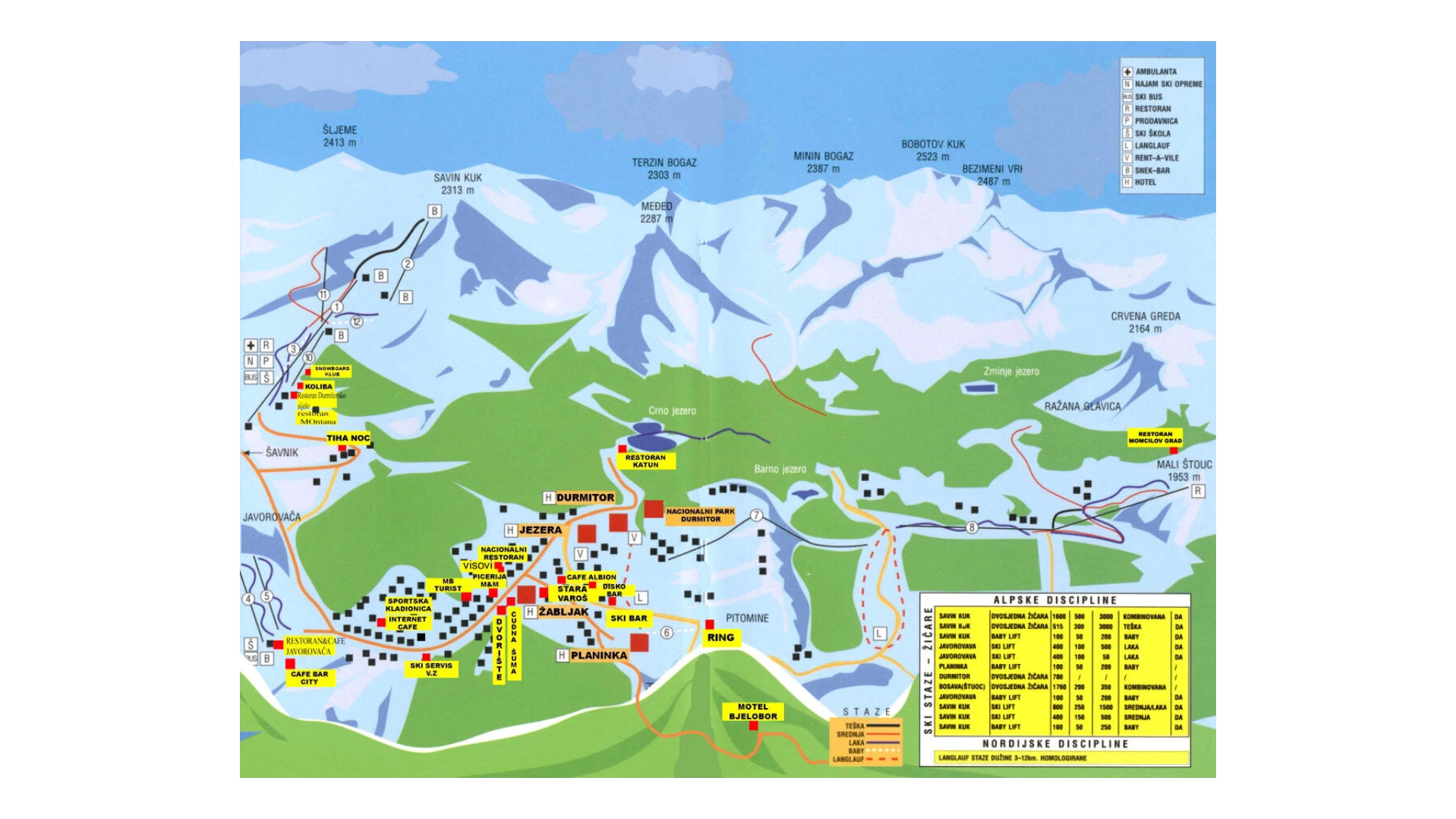 Durmitor Ski Map