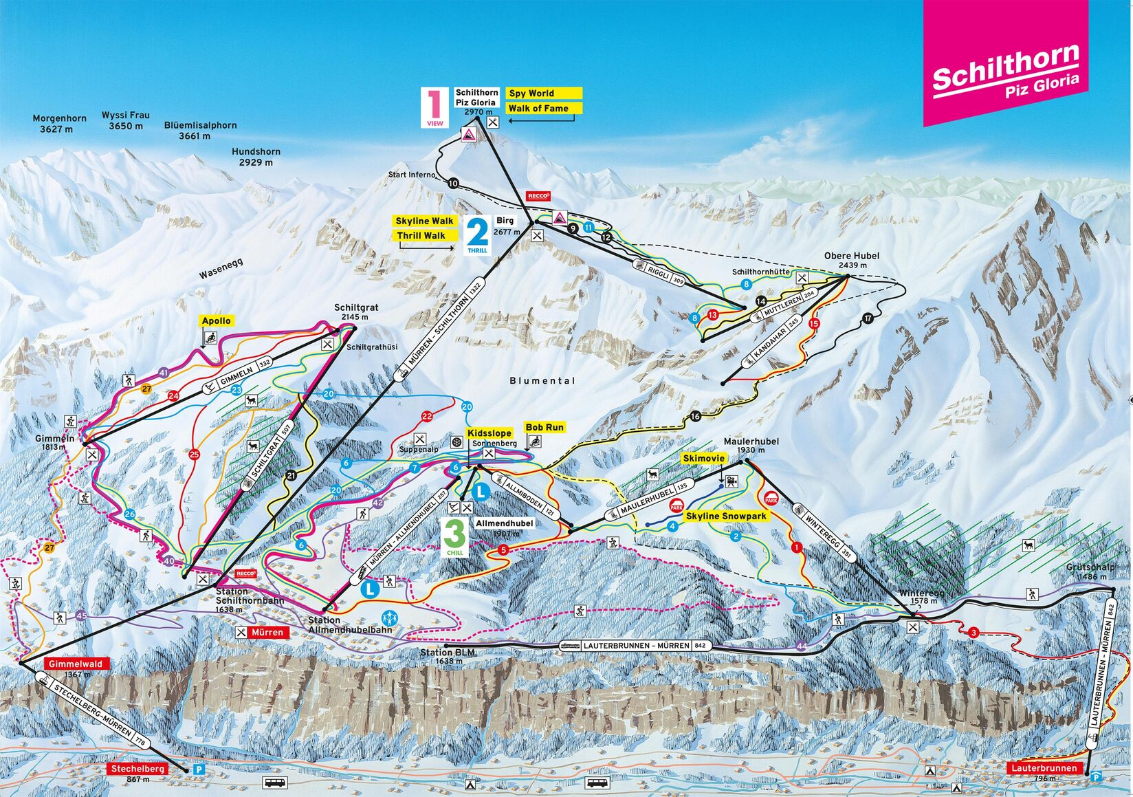 Murren Ski Map