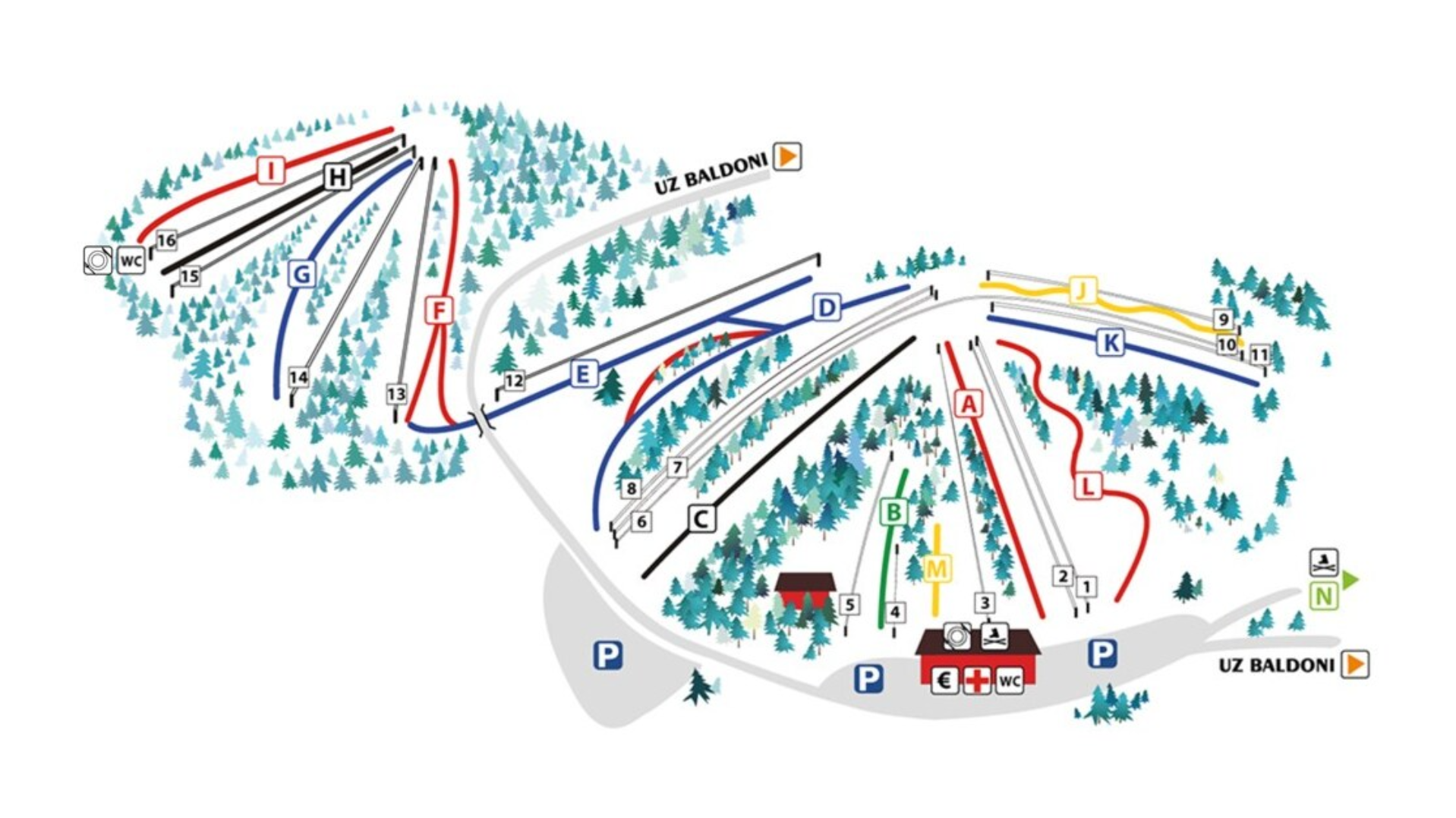 Riekstu Kalns Ski Map