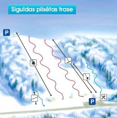 Siguldas Pilsētas Ski Map