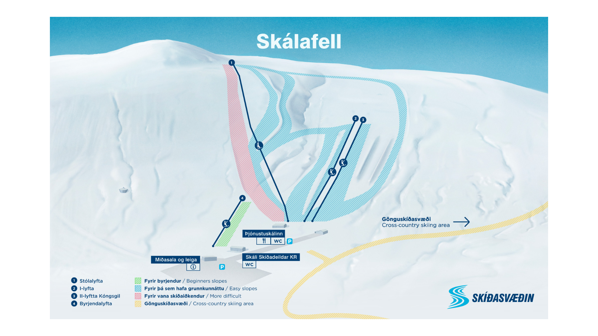 Skálafell Ski Map