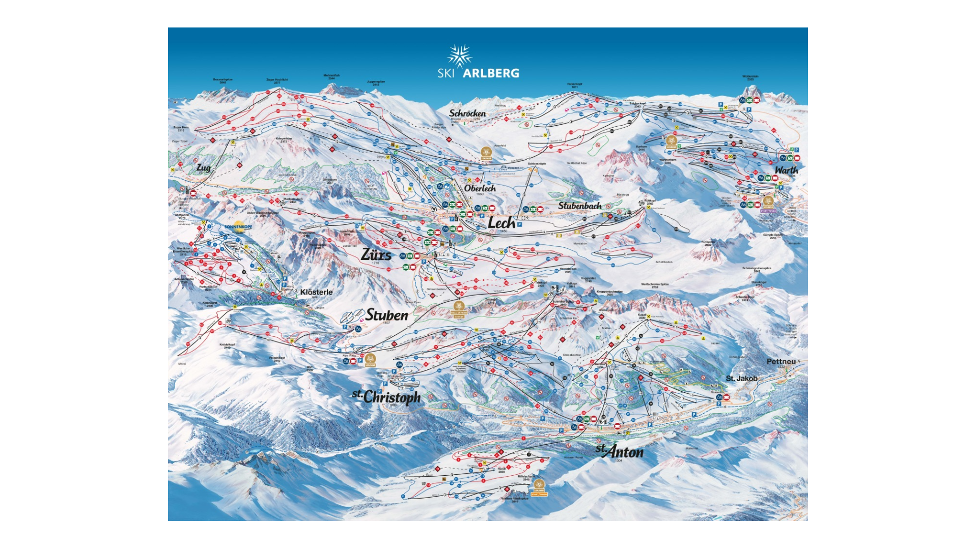 Stuben Ski Map