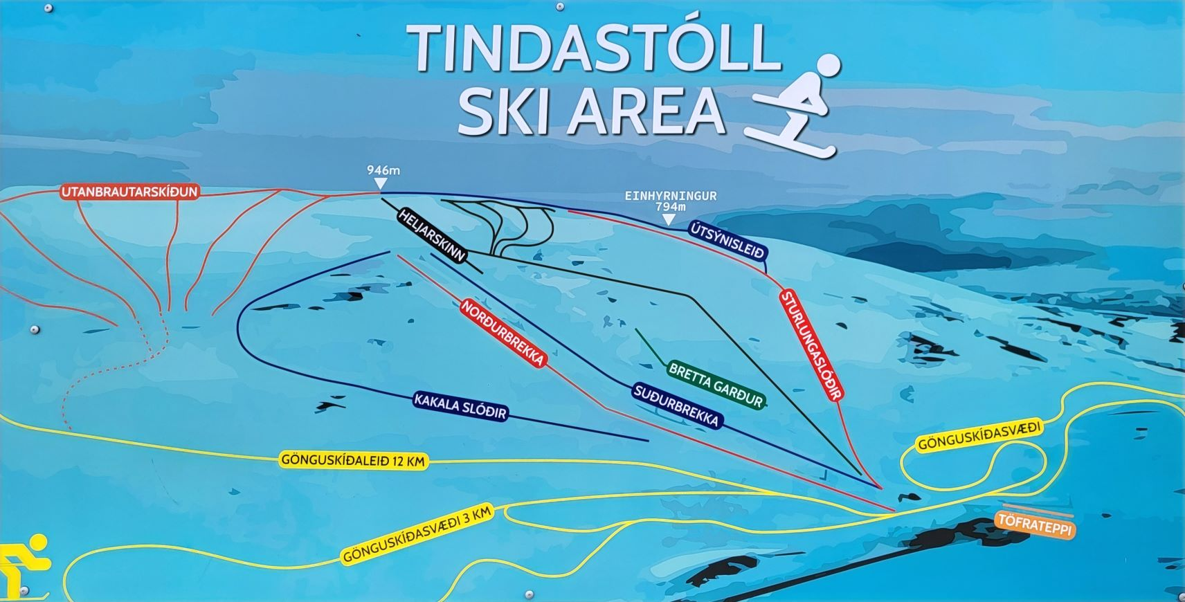 Tindastóll Ski Map