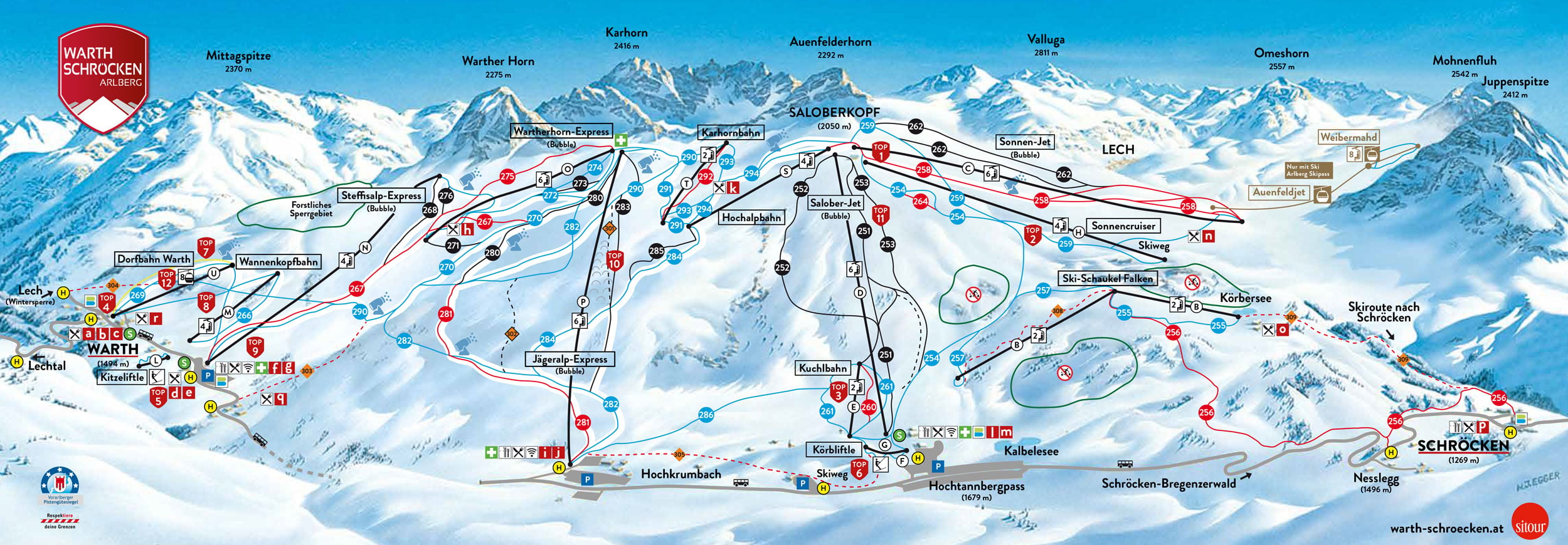 Warth-Schröcken Ski Map