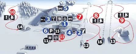 Zviedru cepure Ski Map