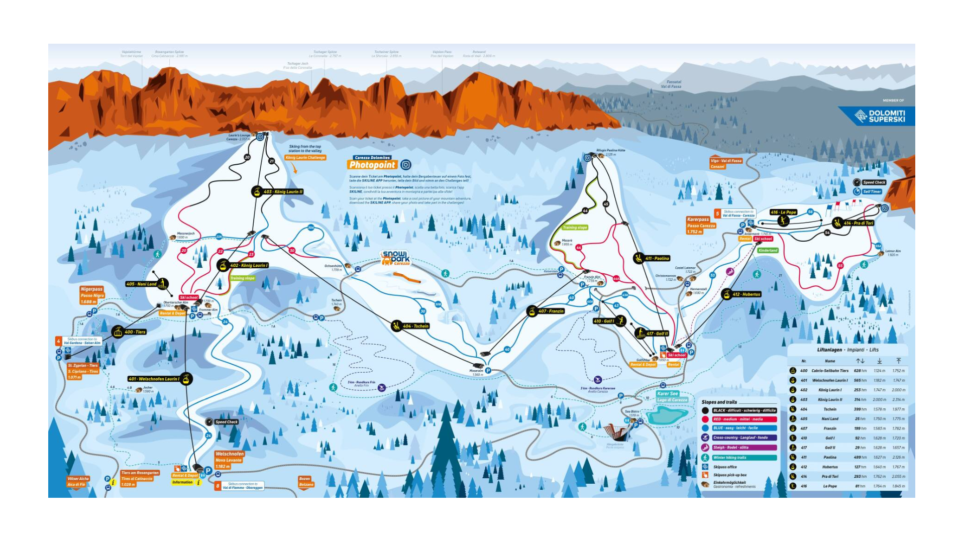 Carezza Ski Map